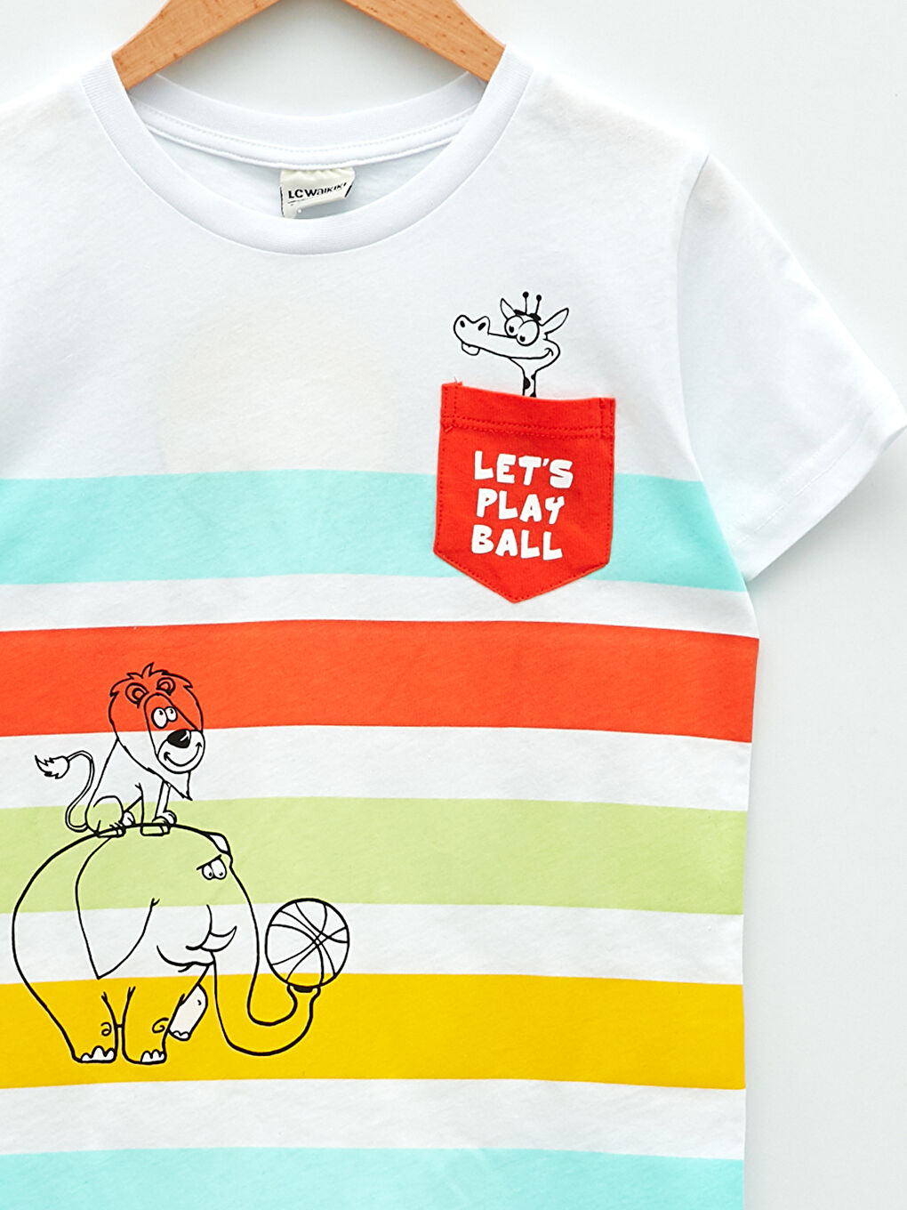 Bisiklet Yaka Baskılı Kısa Kollu Pamuklu Erkek Çocuk Tişört-2