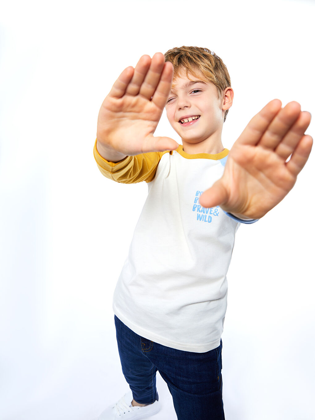 Crew Neck Printed Long Sleeve Boys' T-Shirt