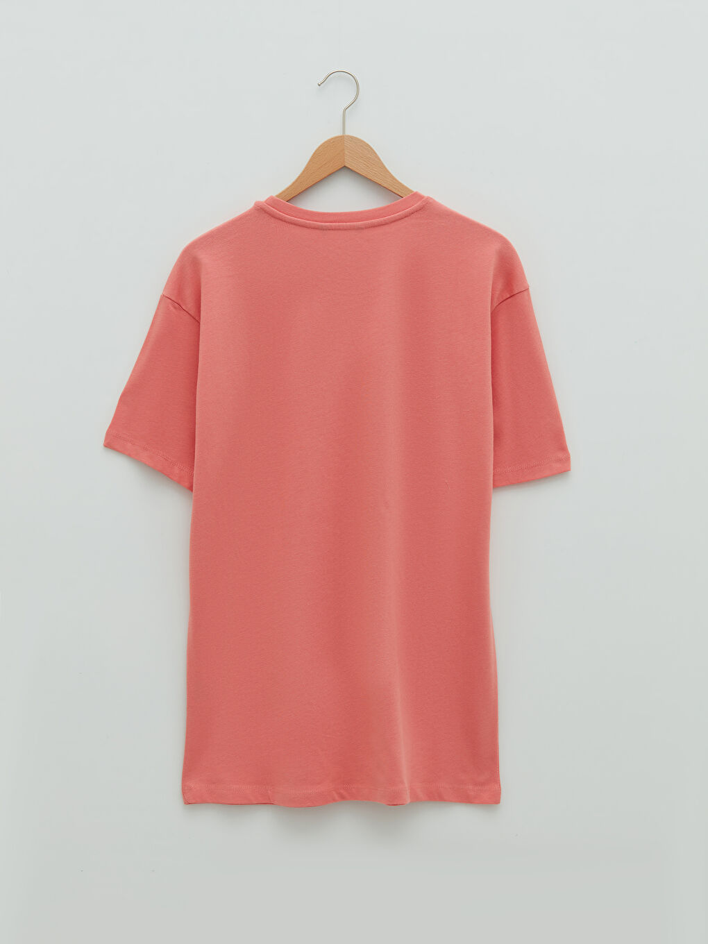 Pembe Bisiklet Yaka Kısa Kollu Basic Penye Erkek Tişört-6