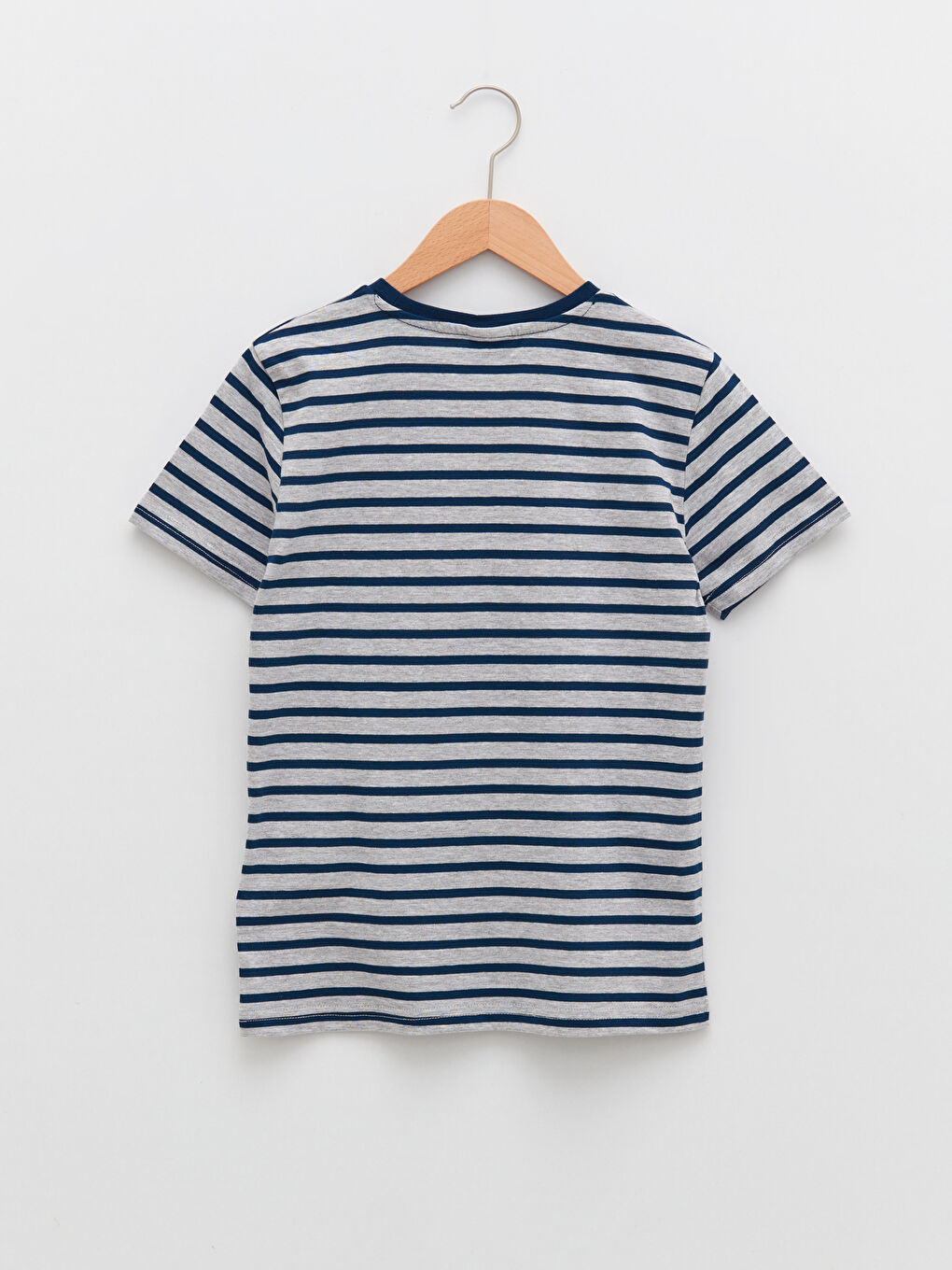 Crew Neck Striped Short Sleeve Cotton Boy T-Shirt-1