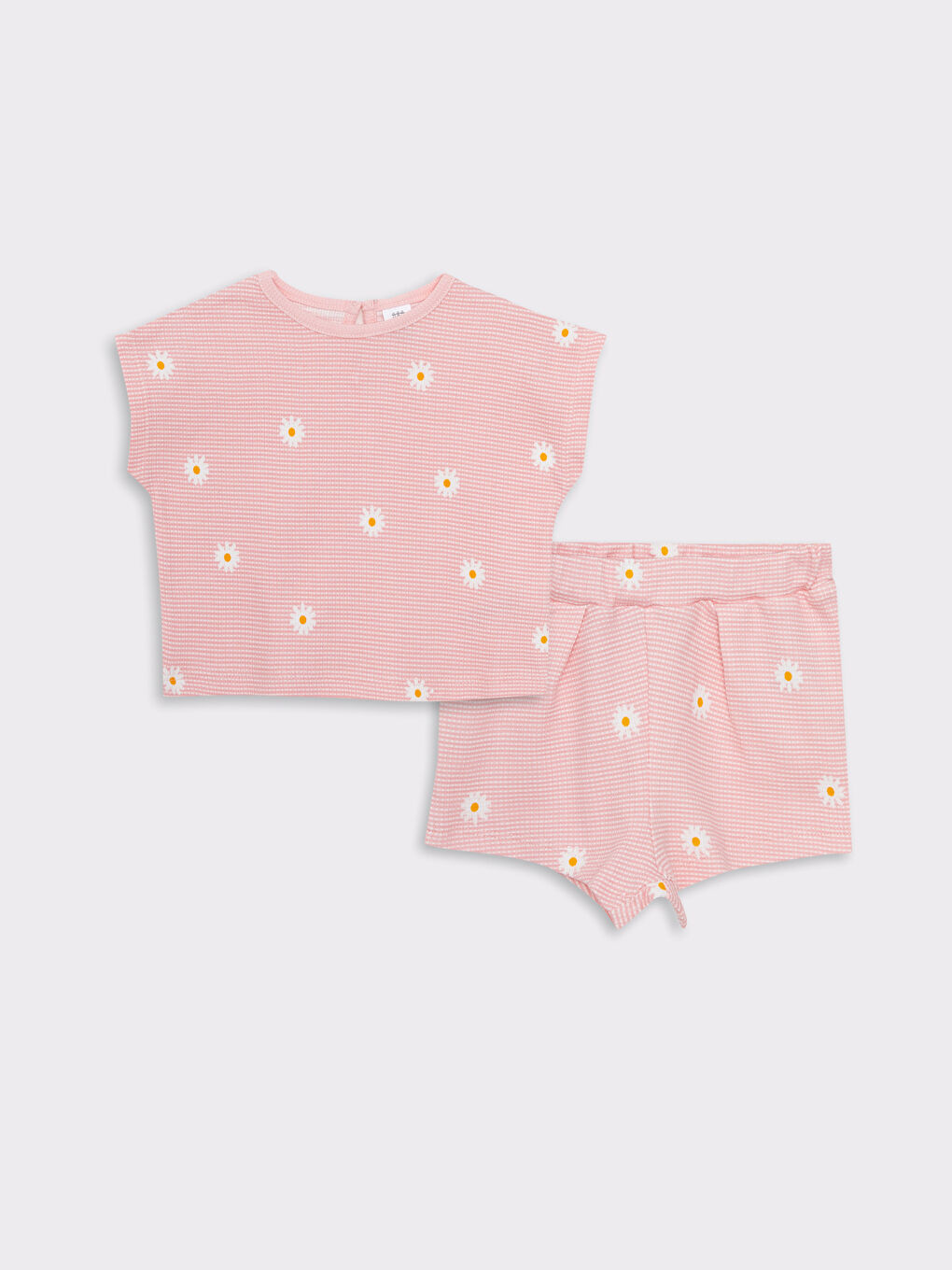Футболка с круглым вырезом и коротким рукавом с принтом для малышек девочек и шорты - комплект из 2 упаковок