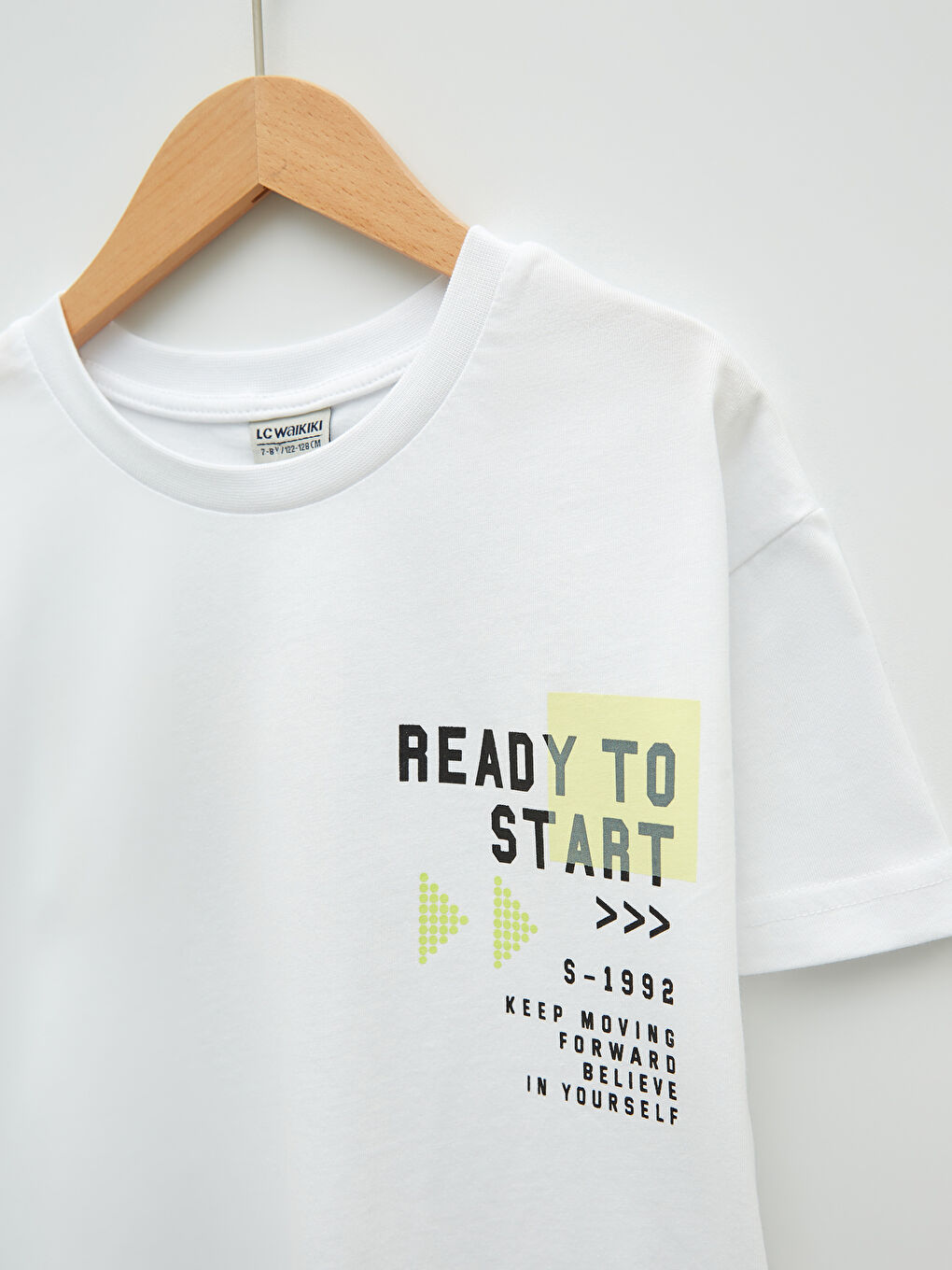 Crew Neck Printed Short Sleeve Cotton Boy T-shirt-1