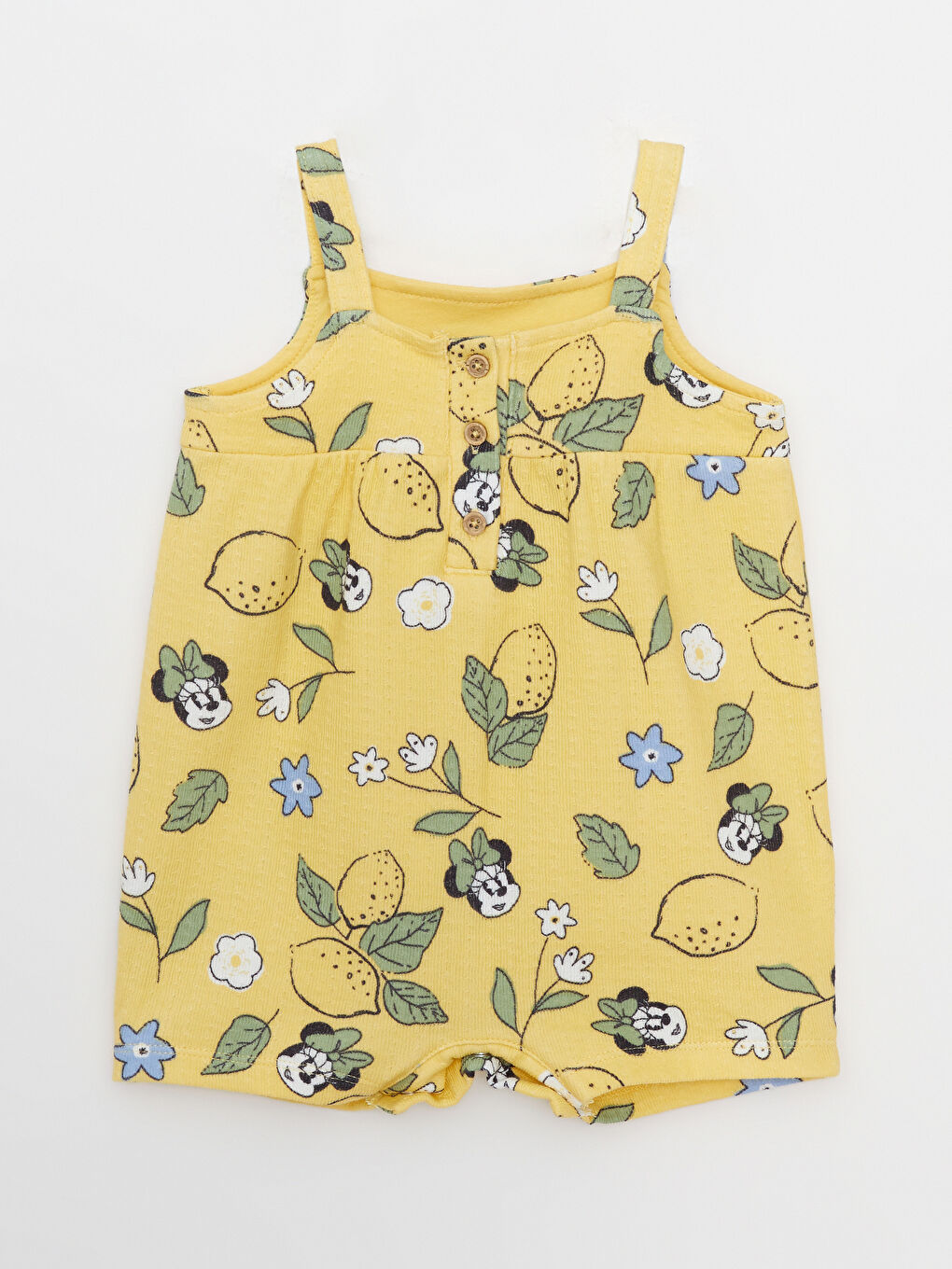 LCW baby Square Neck Strap Printed Cotton Baby Girl Jumpsuit -S24411Z1-LUG