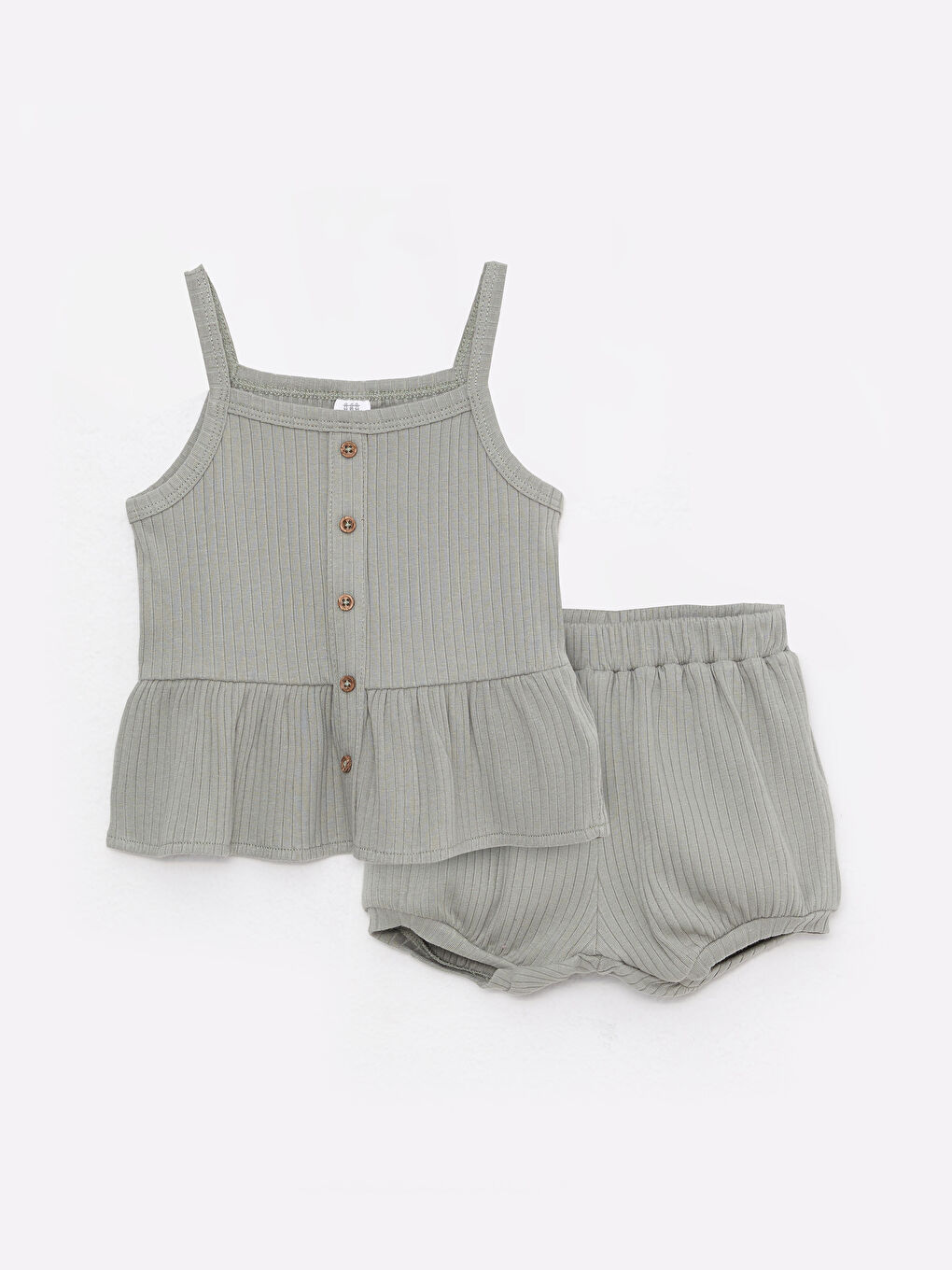 تيشورت و شورت ديال بنت صغيرة بحمالات بياقة مربعة بسيط جيرسي طقم جوج ديال الباكات