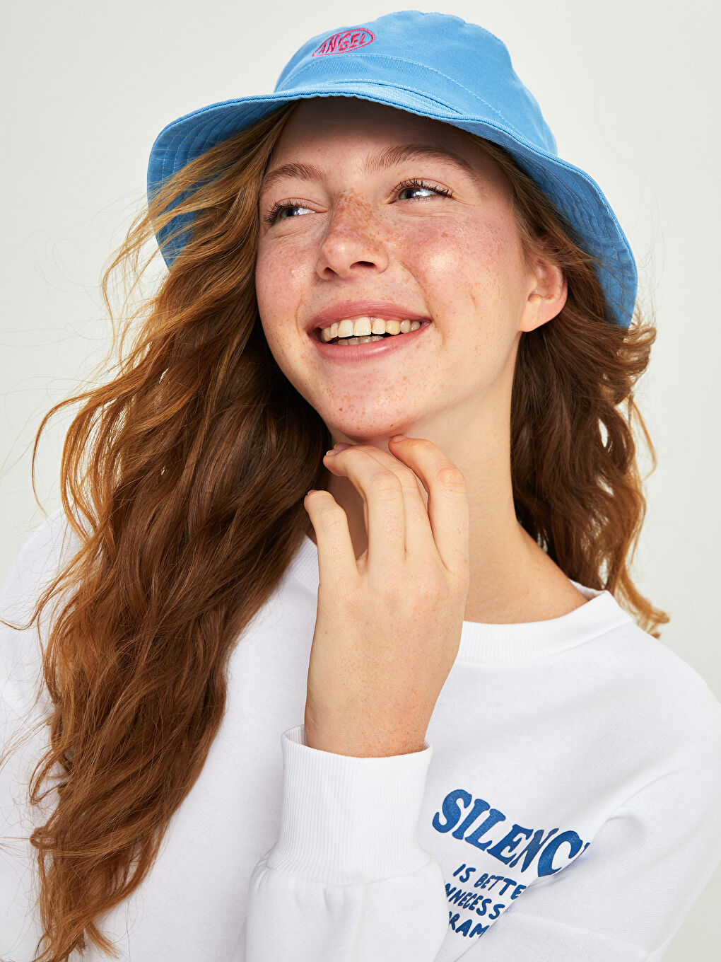Letter Embroidered Womens Bucket Hat