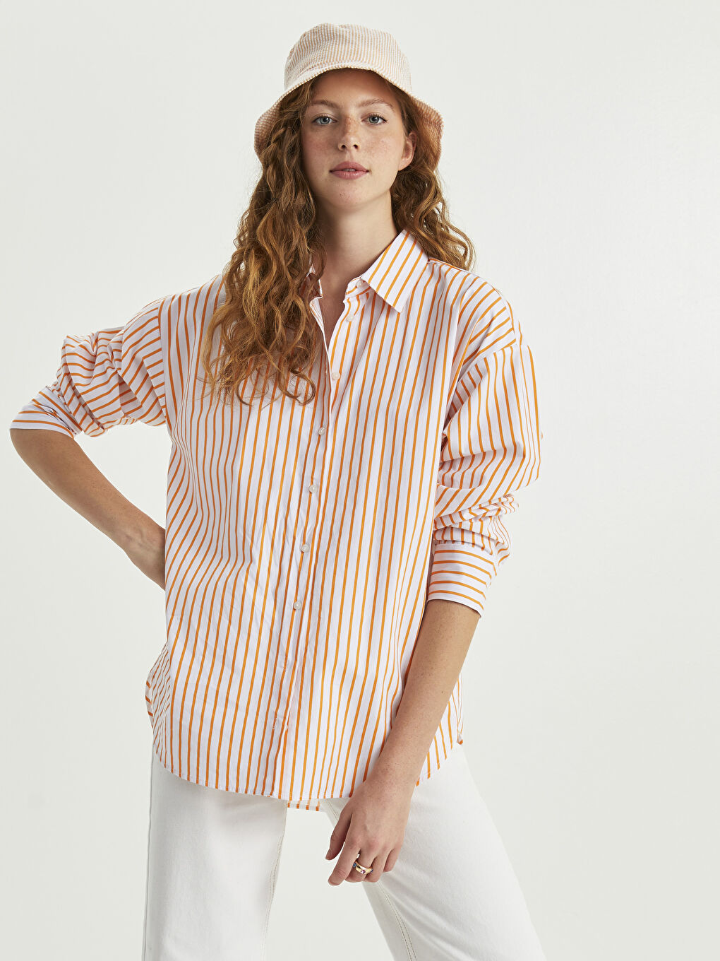 Striped Women's Bucket Hat-1