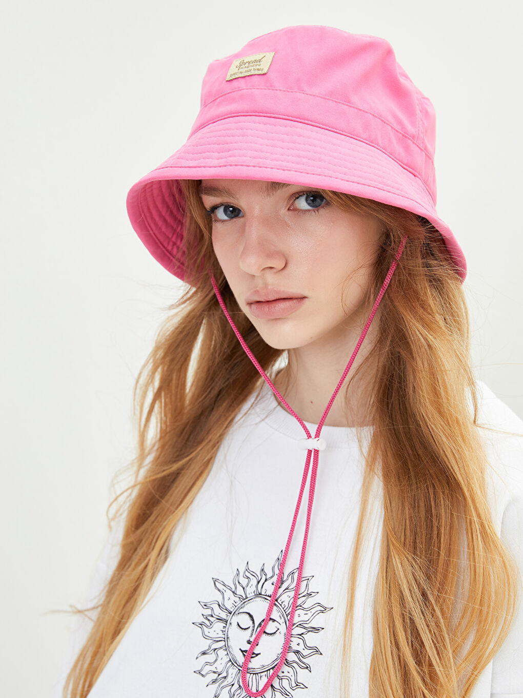 LCW ACCESSORIES Bucket-Hut für Damen mit Labeldruck und Schnürdetails -S24451Z8-GUR