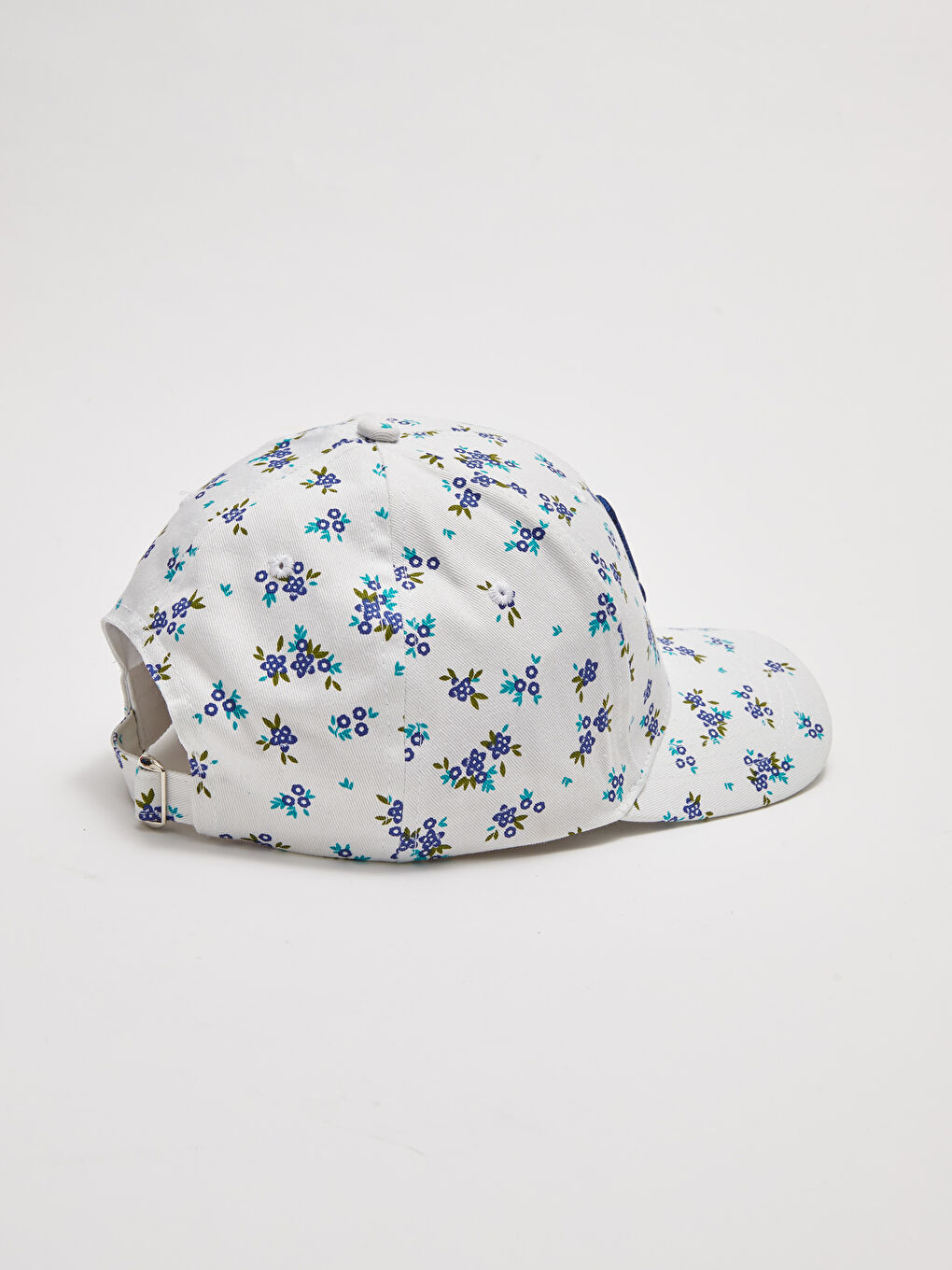 Beyaz Çiçek Baskılı Kadın Kep Şapka-5