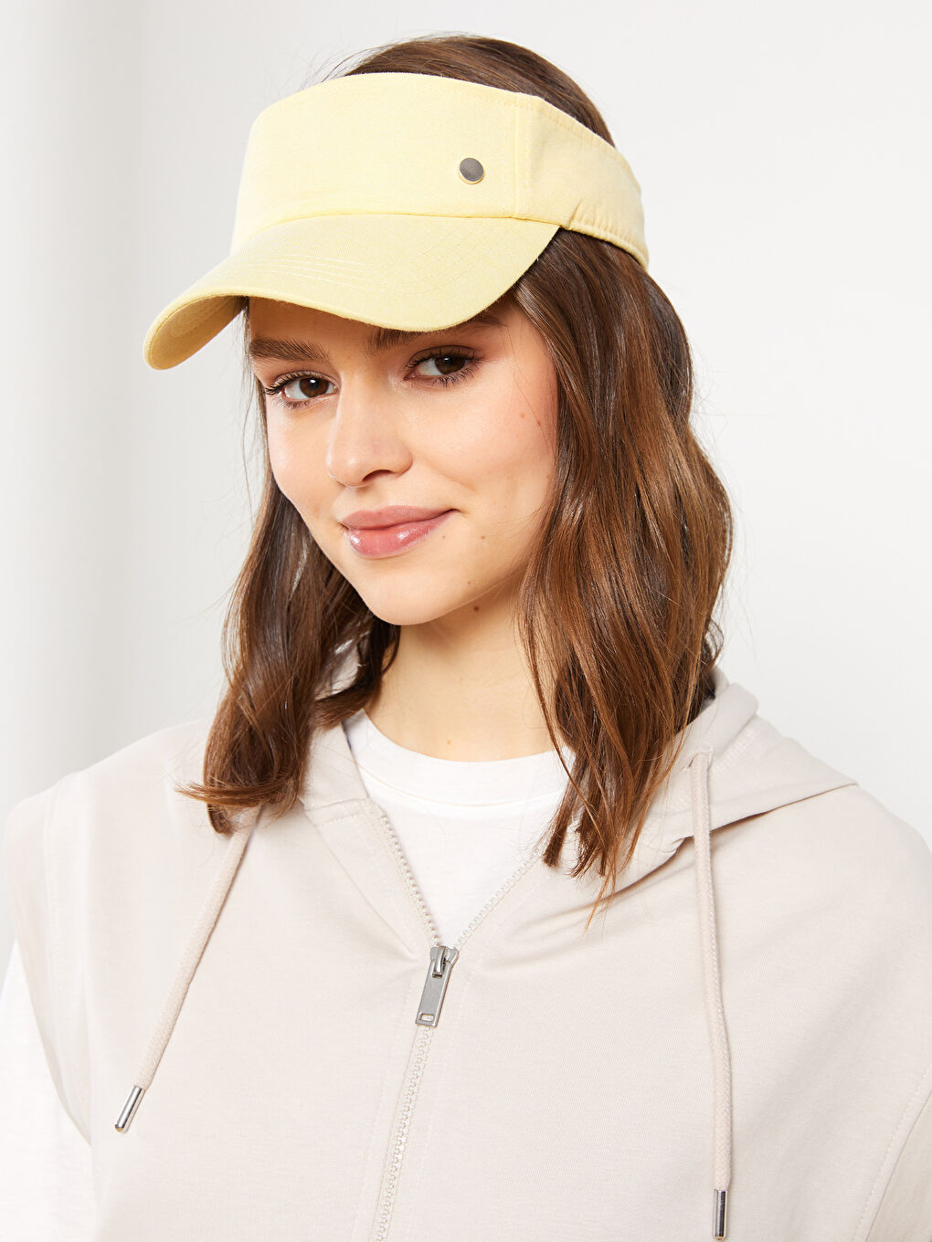 Women's Visor Hat with Metal Accessories