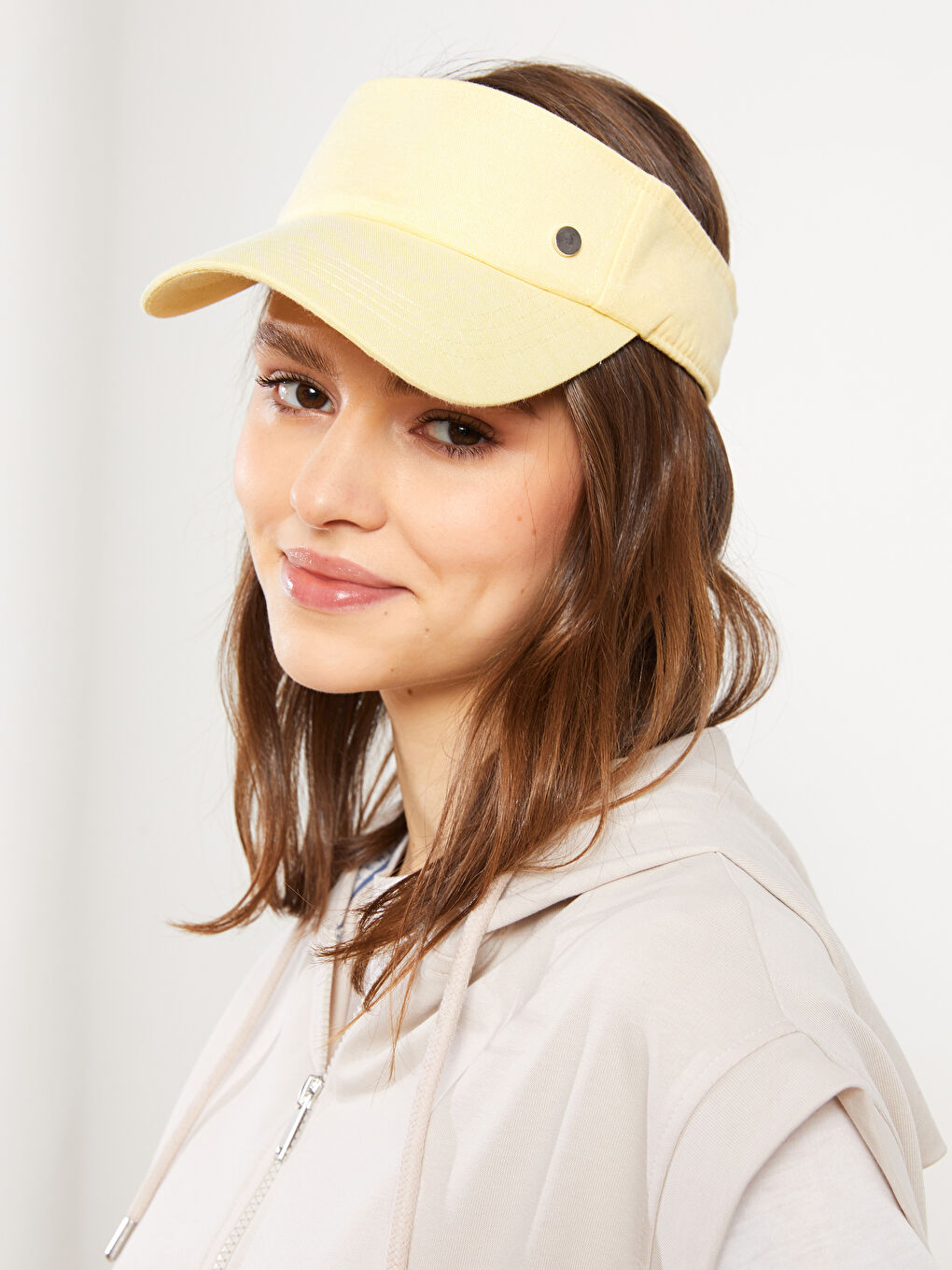 Women's Visor Hat with Metal Accessories-1