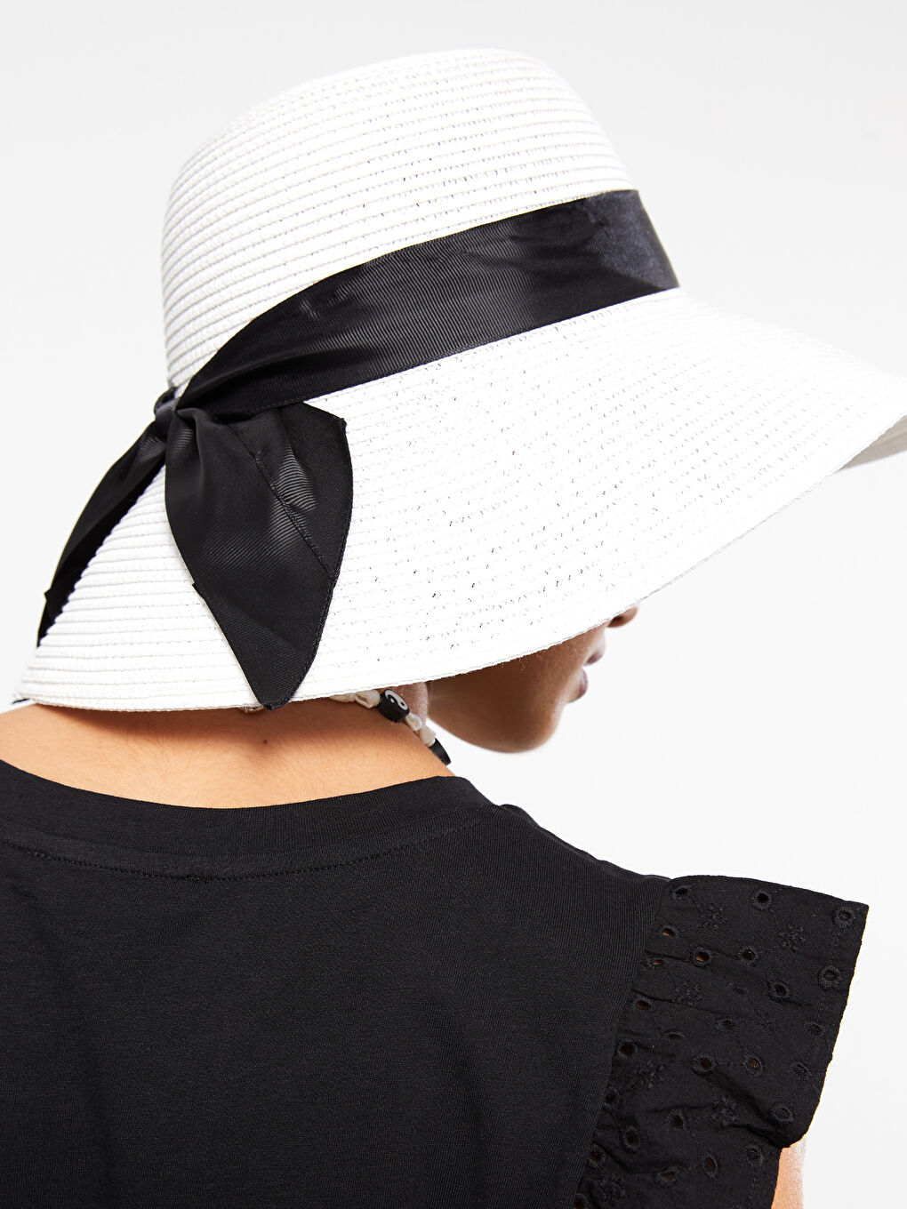Piping Detailed Straw Women's Hat -S24458Z8-FFB