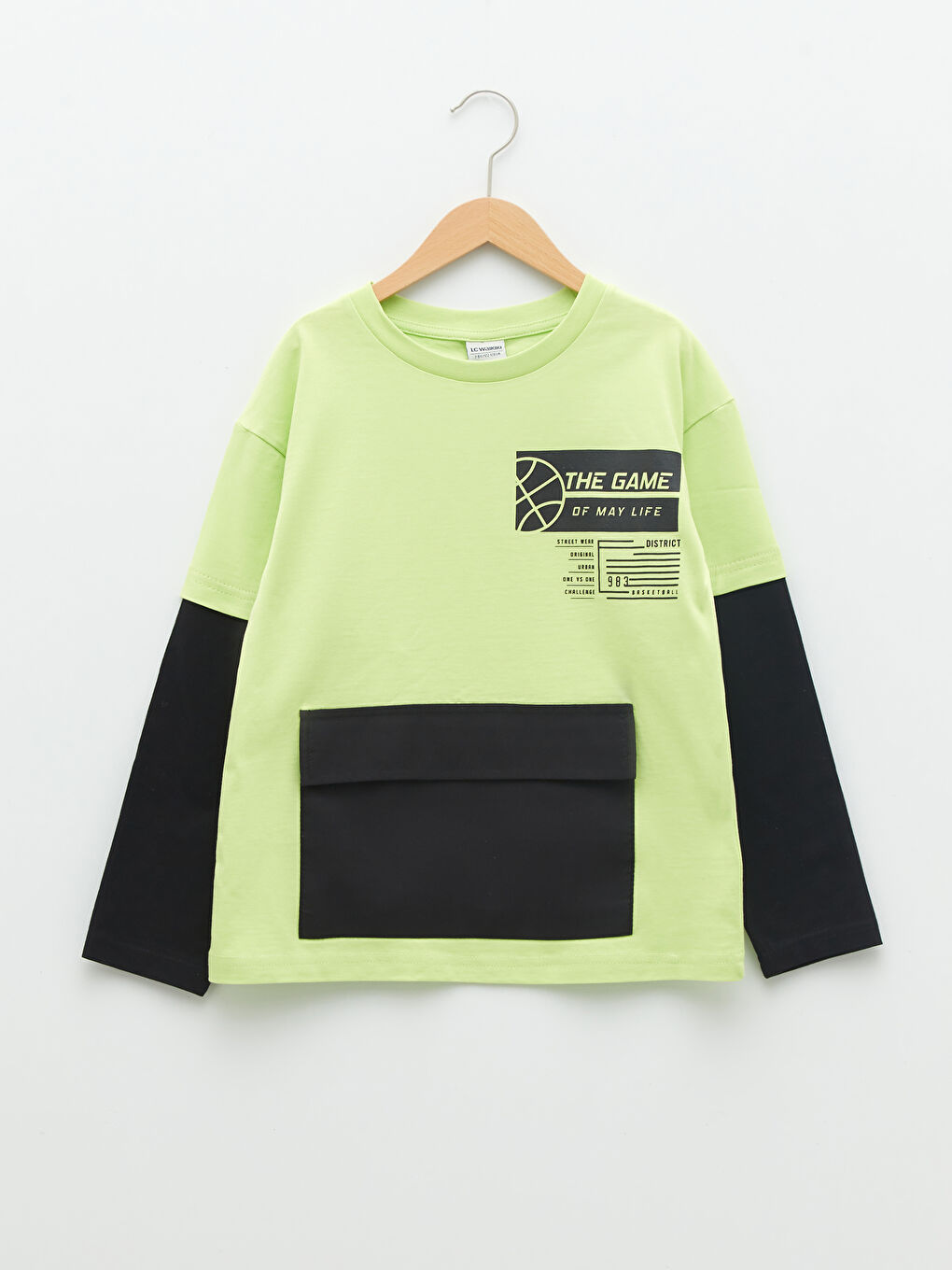 LCW Kids Crew Neck Printed Long Sleeve Boys' T-Shirt -S24467Z4-FZ1