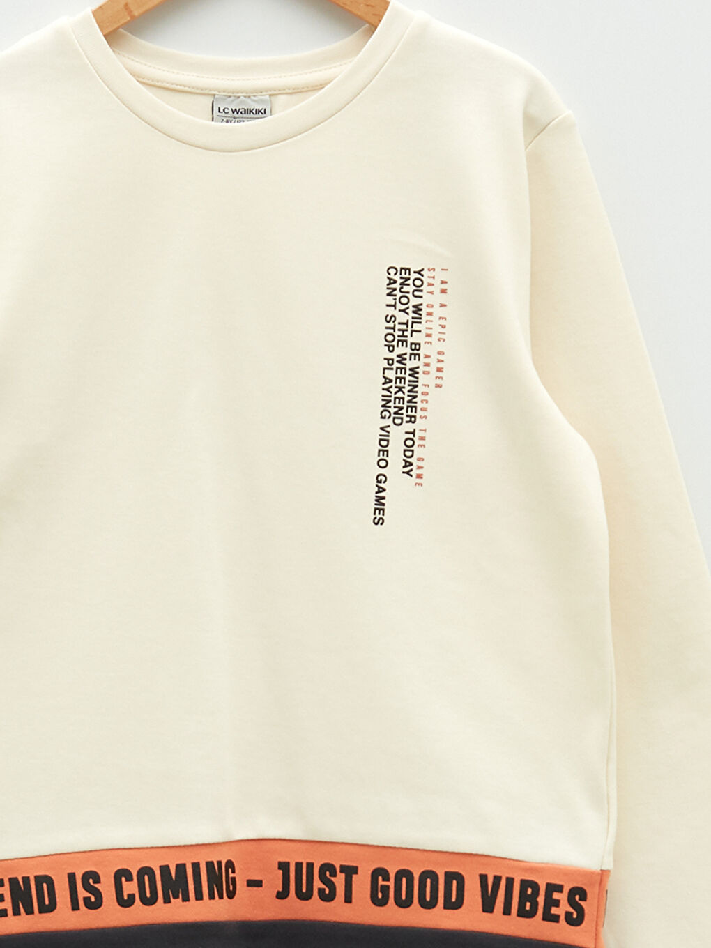 Crew Neck Printed Long Sleeve Boys' T-Shirt-2