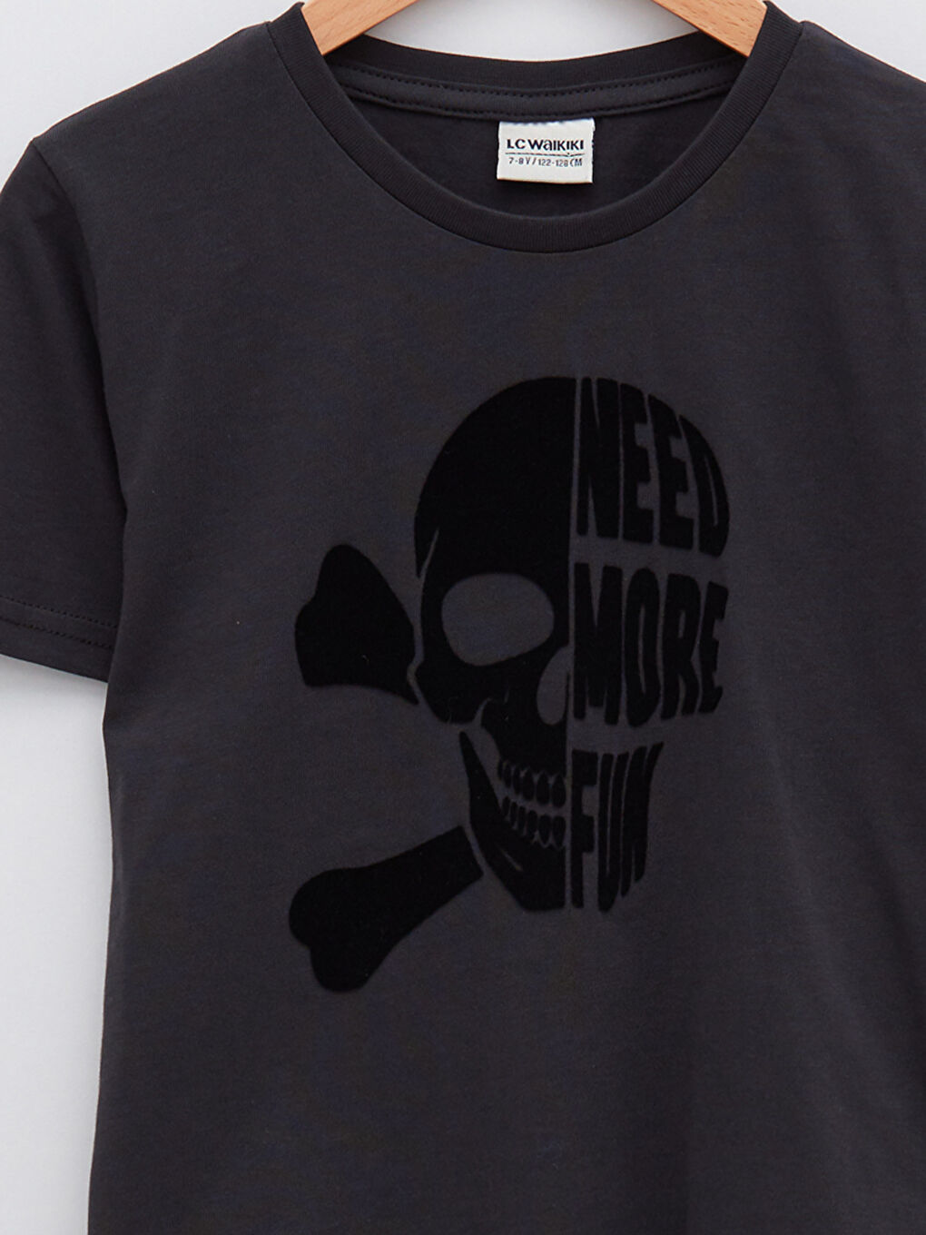 Crew Neck Printed Short Sleeve Cotton Boy T-shirt-2