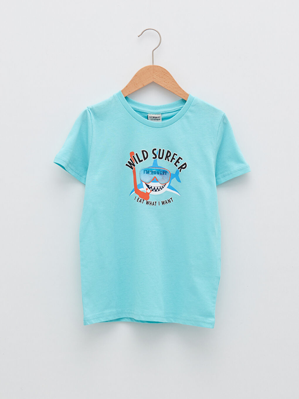 T-shirt garçon en coton à manches courtes imprimé col rond