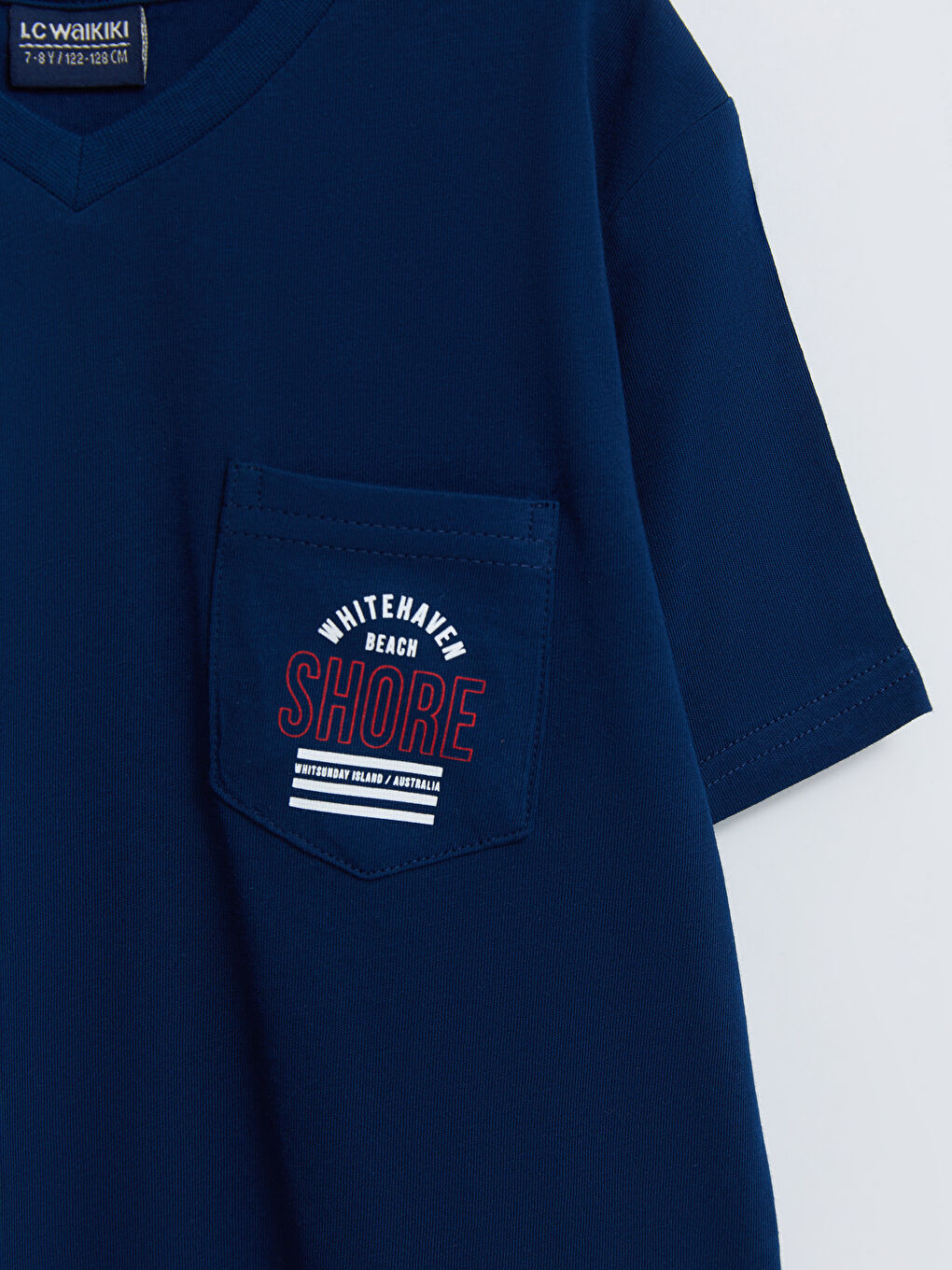 V-Neck Printed Short Sleeve Cotton Boy T-Shirt-2