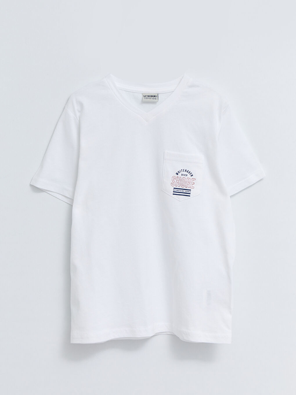 V-Neck Printed Short Sleeve Cotton Boy T-Shirt