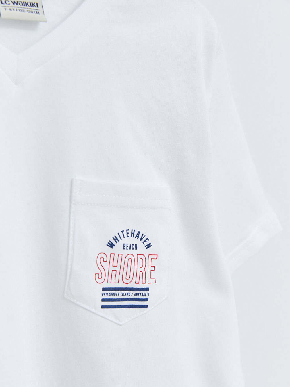 V-Neck Printed Short Sleeve Cotton Boy T-Shirt-2