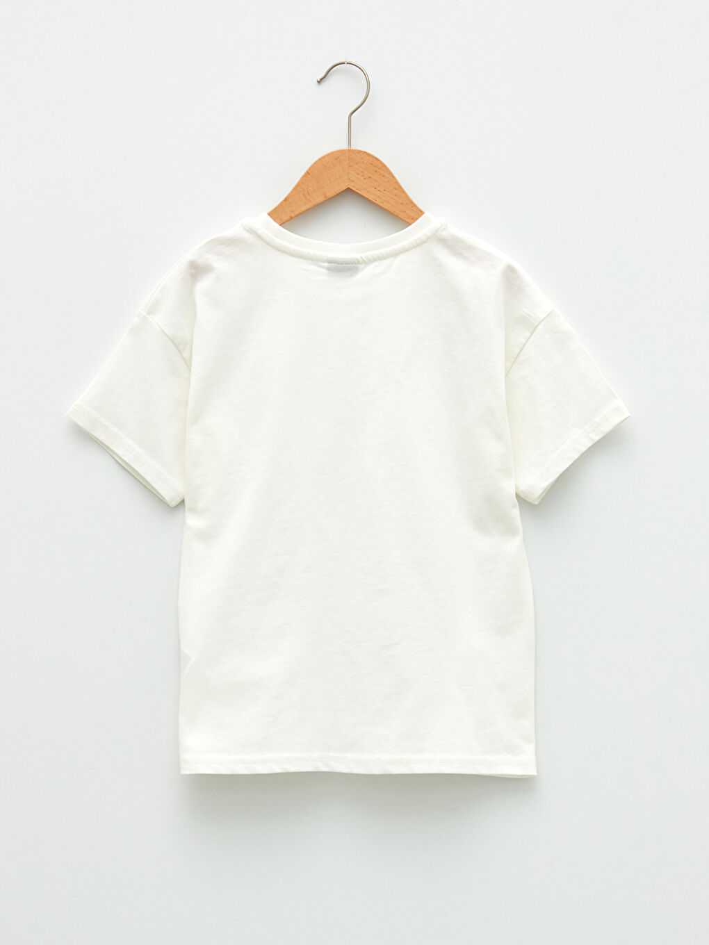 Ekru Bisiklet Yaka Baskılı Kısa Kollu Erkek Çocuk Tişört-1