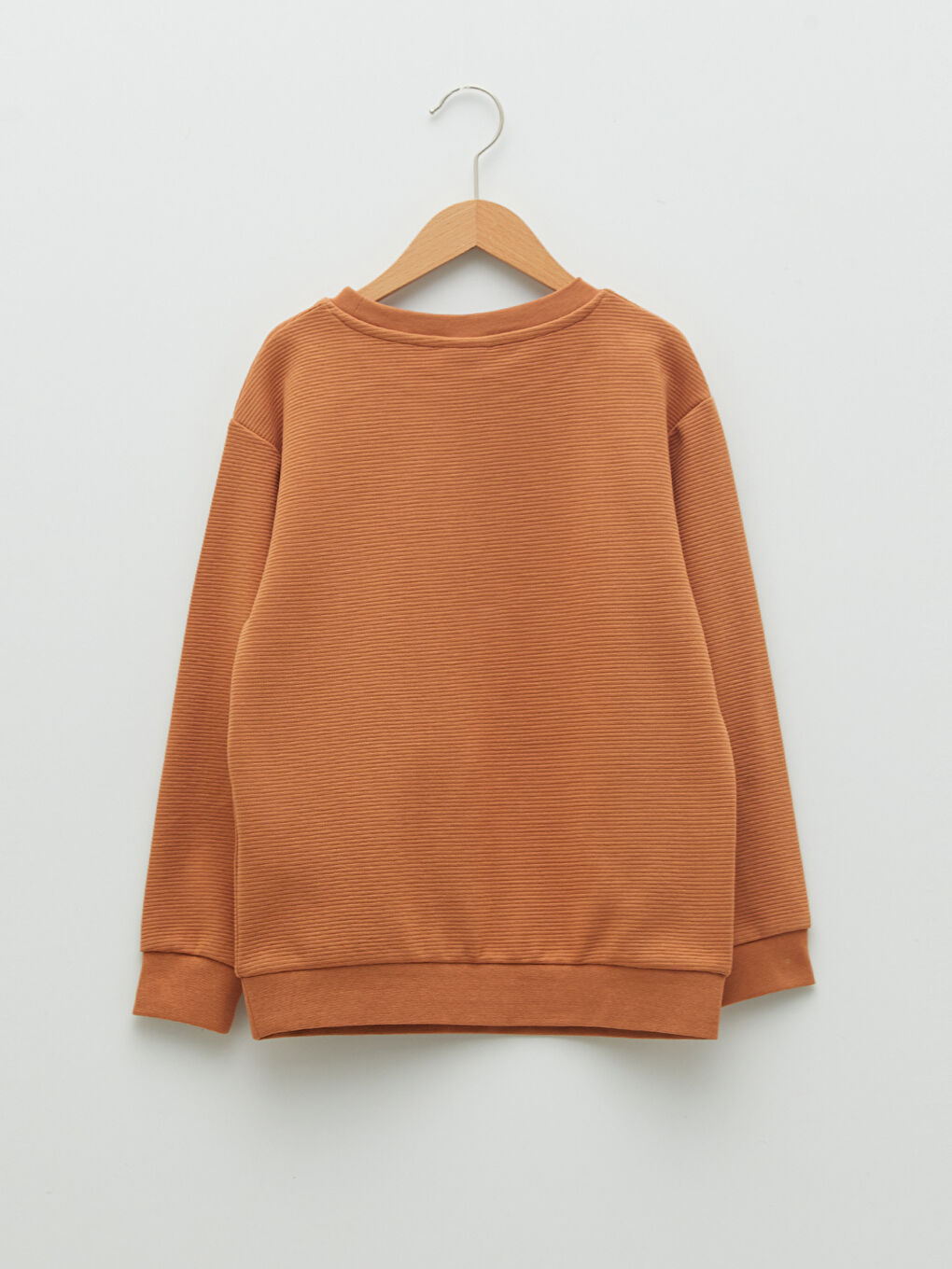 Kahverengi Bisiklet Yaka Baskılı Uzun Kollu Erkek Çocuk Sweatshirt-1