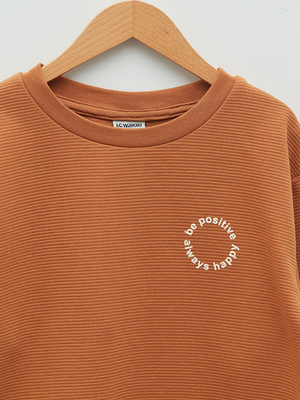 Kahverengi Bisiklet Yaka Baskılı Uzun Kollu Erkek Çocuk Sweatshirt-2