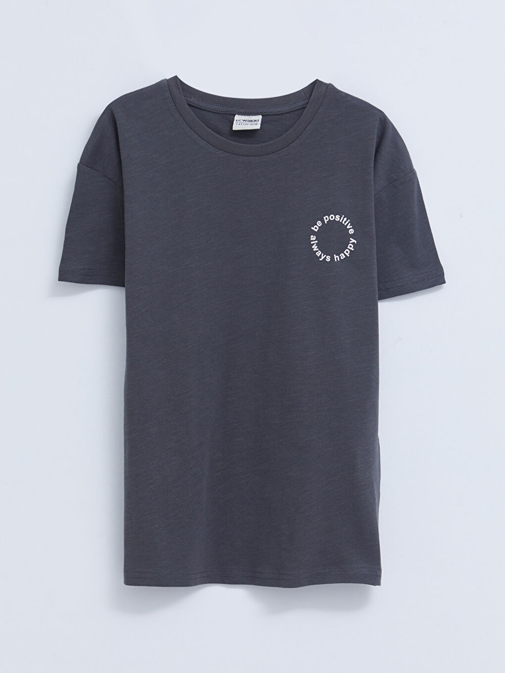 Crew Neck Printed Short Sleeve Cotton Boy T-shirt