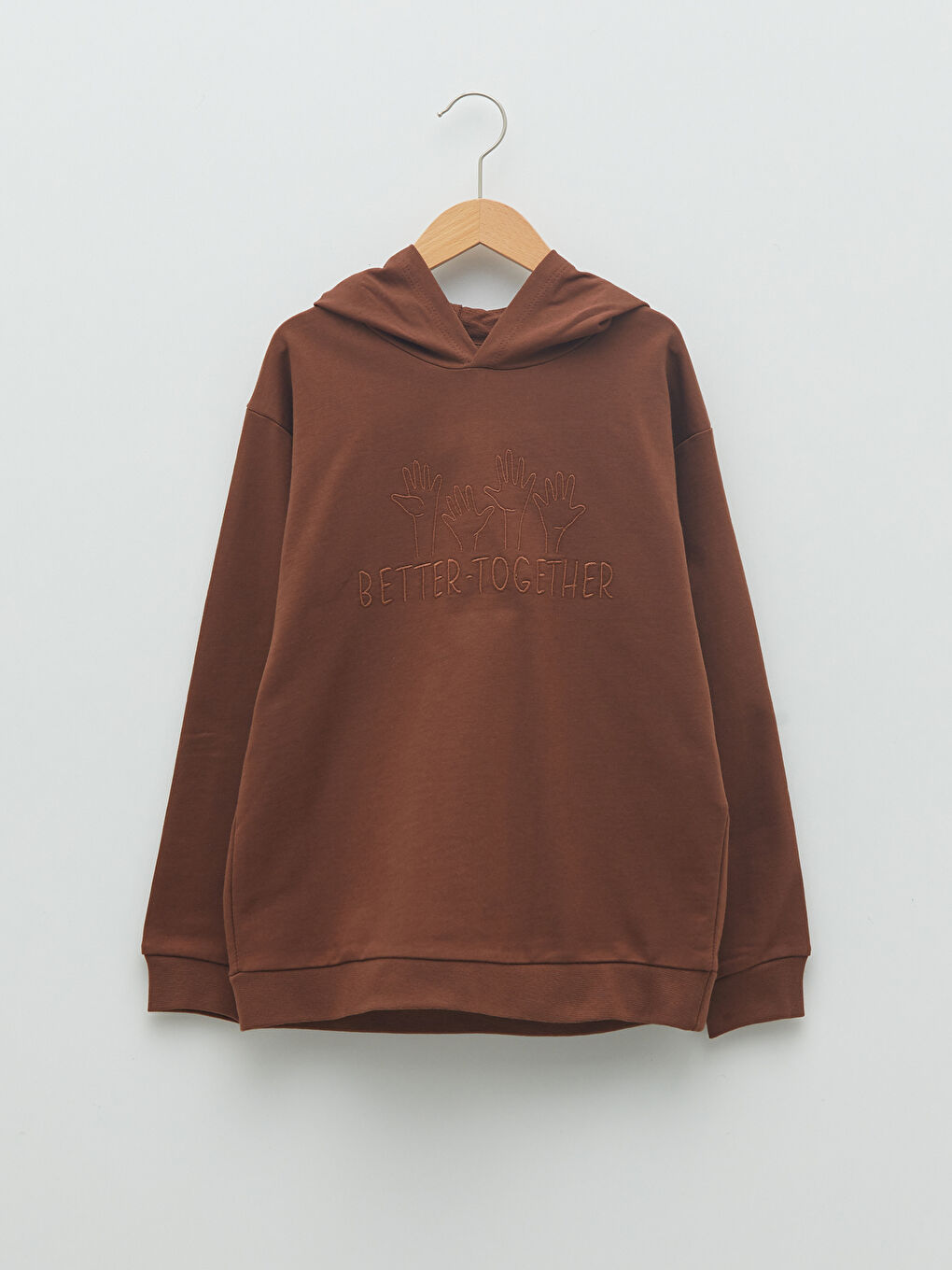 LCW Kids Hooded Embroidery Detailed Long Sleeve Boy Sweatshirt -S24563Z4-L0E