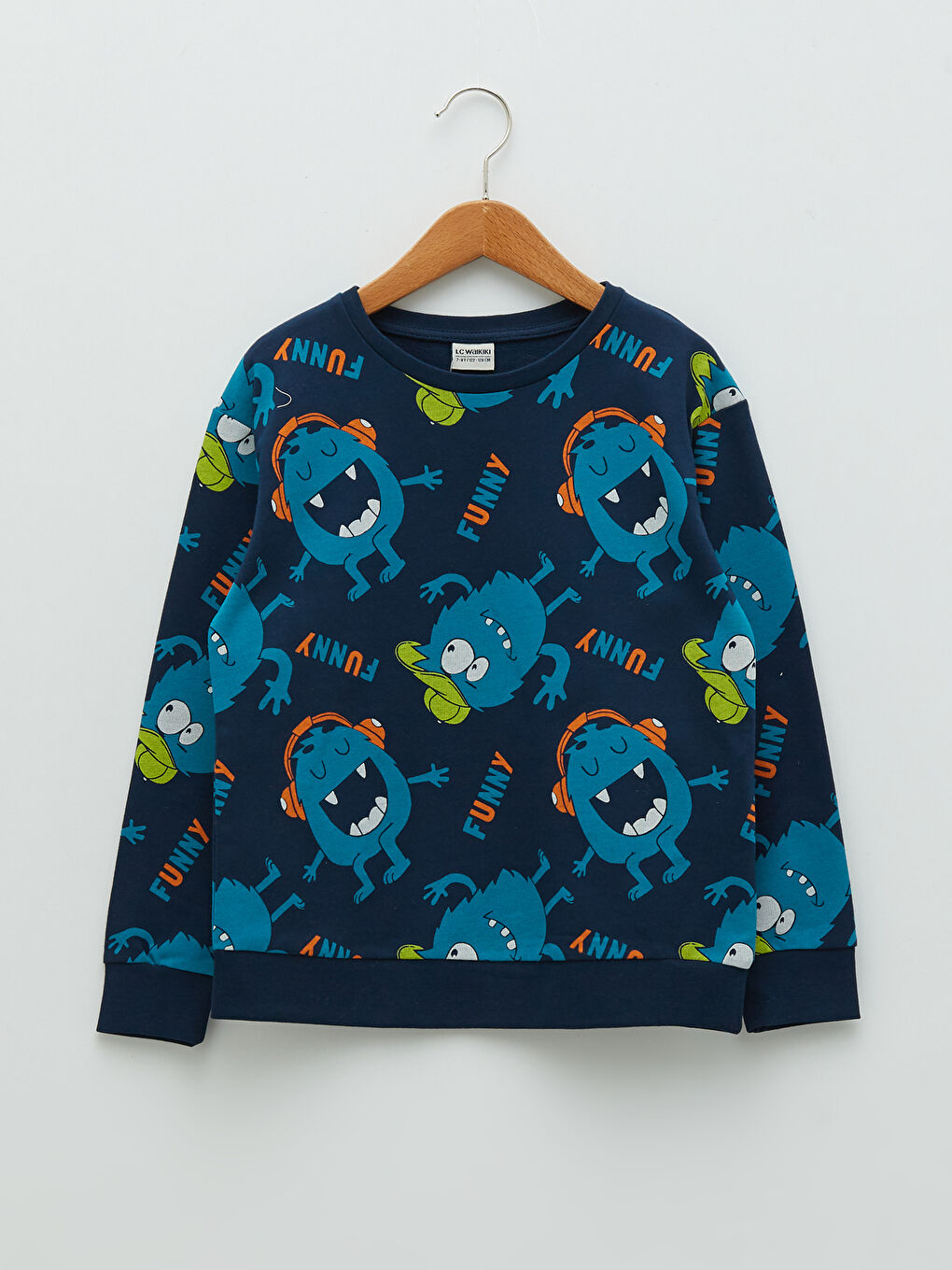 Sweat-shirt à Col Rond Imprimé à Manches Longues pour Garçons