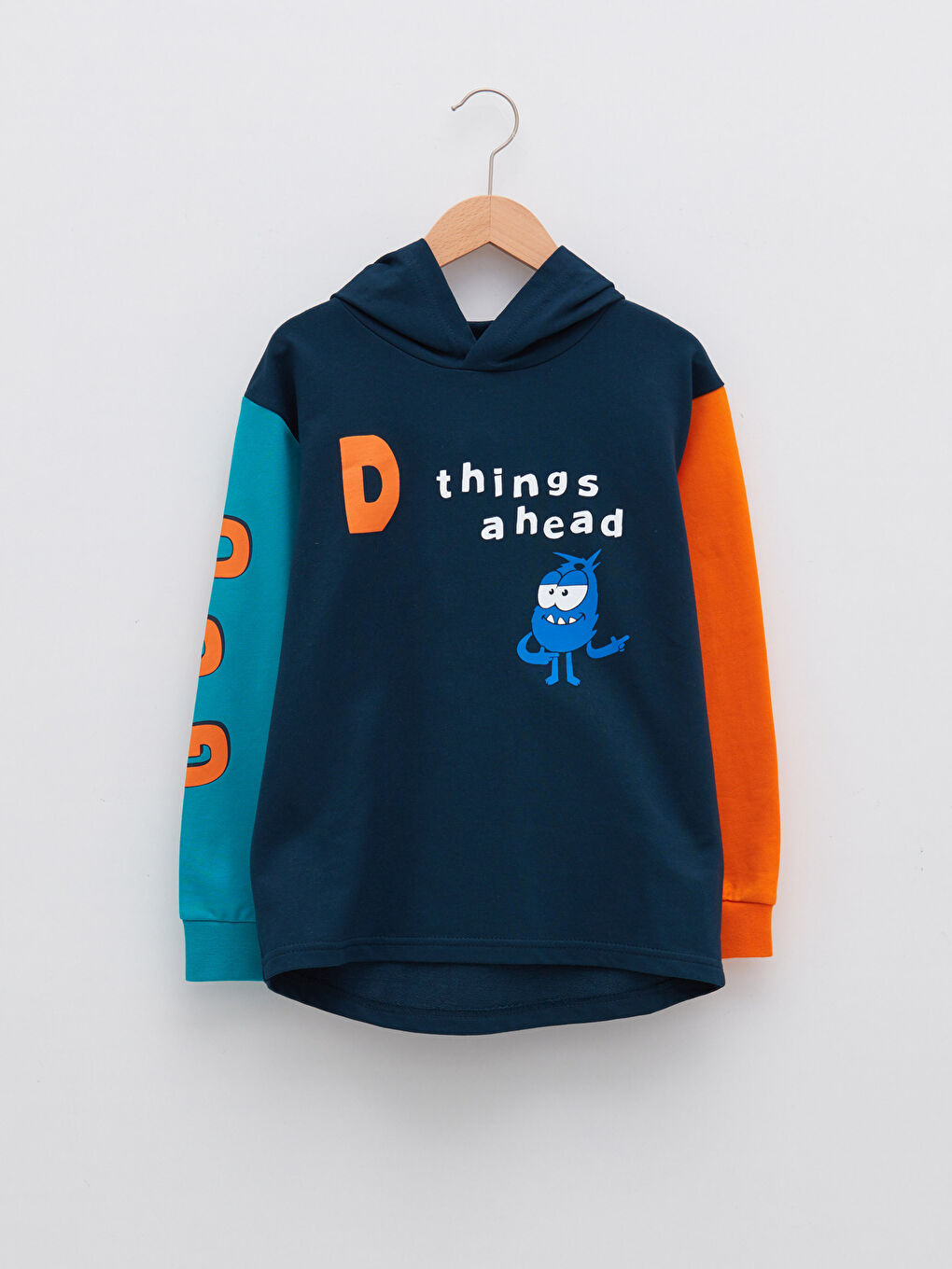 LCW Kids Hooded Printed Long Sleeve Boys' Sweatshirt -S24590Z4-JC7
