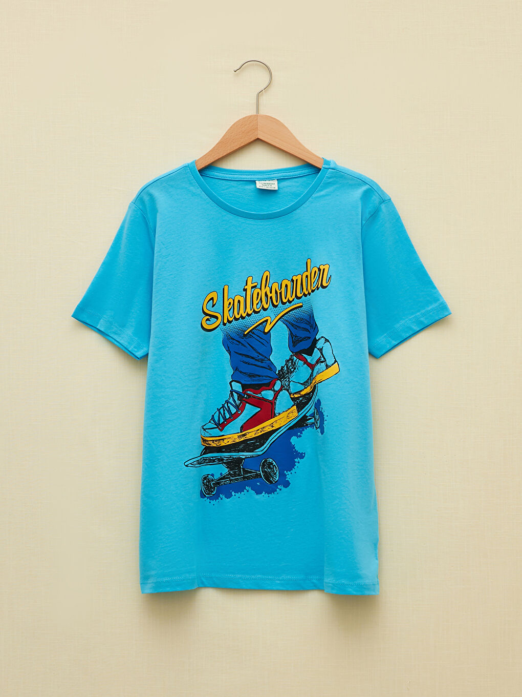 Mavi Bisiklet Yaka Baskılı Kısa Kollu Erkek Çocuk Pijama Takımı-1