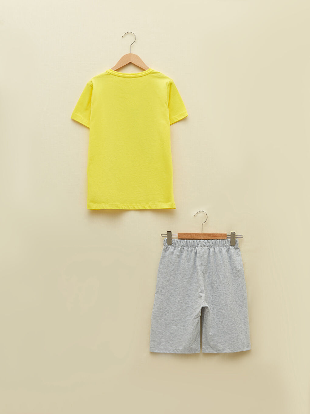 Crew Neck Printed Short Sleeve Boys' Shorts Pyjama Set-1