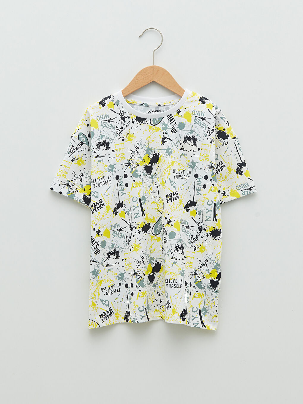 Crew Neck Printed Short Sleeve Cotton Boy's Pajamas Set-1