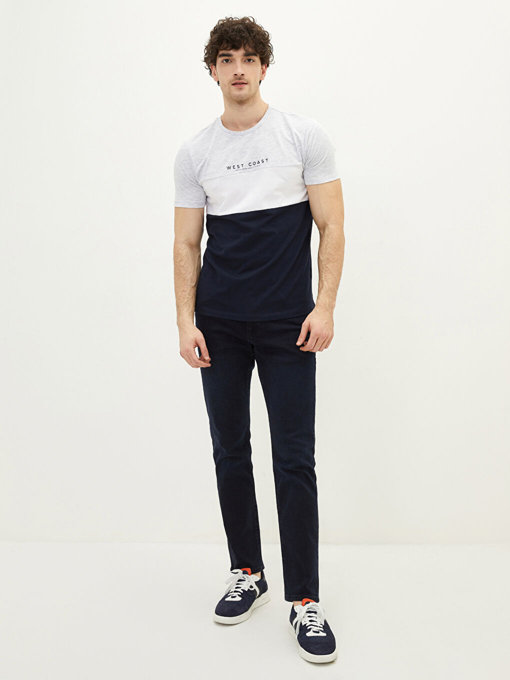Crew Neck Short Sleeve Color Block Jersey Men's T-Shirt -S24699Z8-HRZ