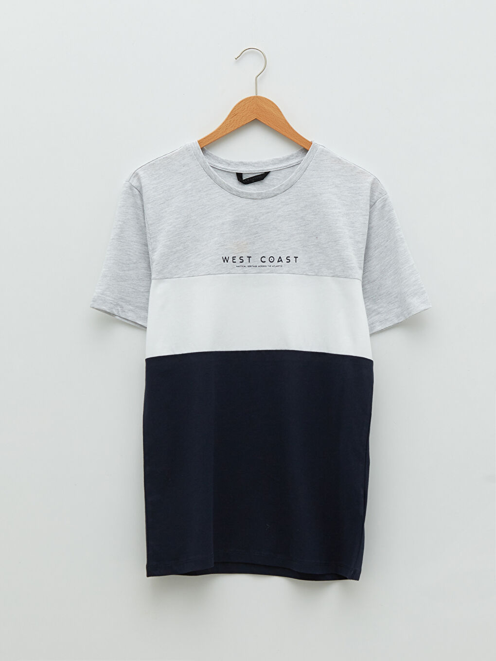 Crew Neck Short Sleeve Color Block Jersey Men's T-Shirt -S24699Z8-HRZ
