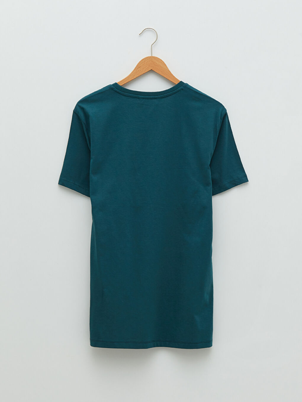 Yeşil Bisiklet Yaka Kısa Kollu Renk Bloklu Penye Erkek Tişört-6