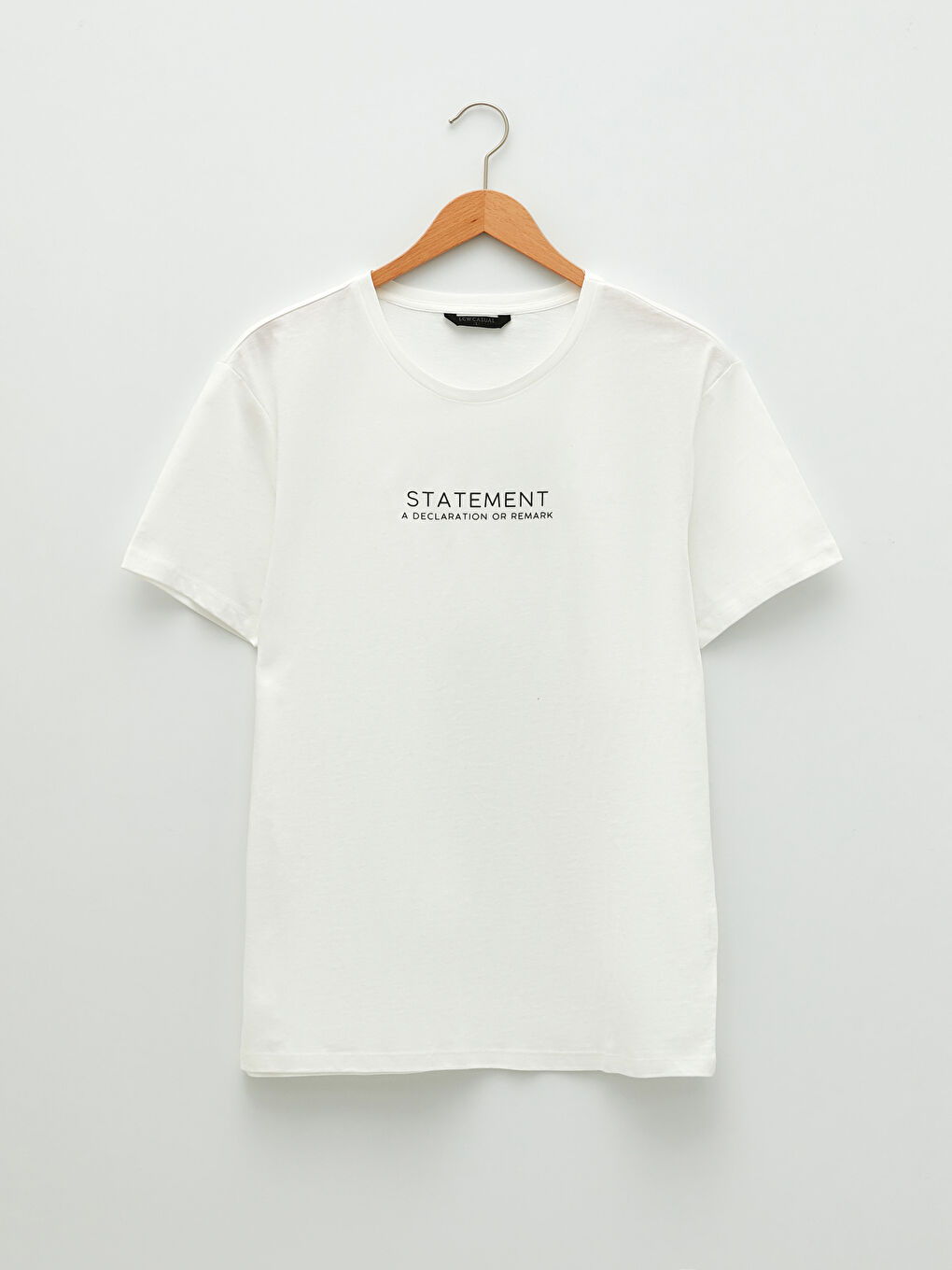 Ekru Bisiklet Yaka Kısa Kollu Baskılı Penye Erkek Tişört-5