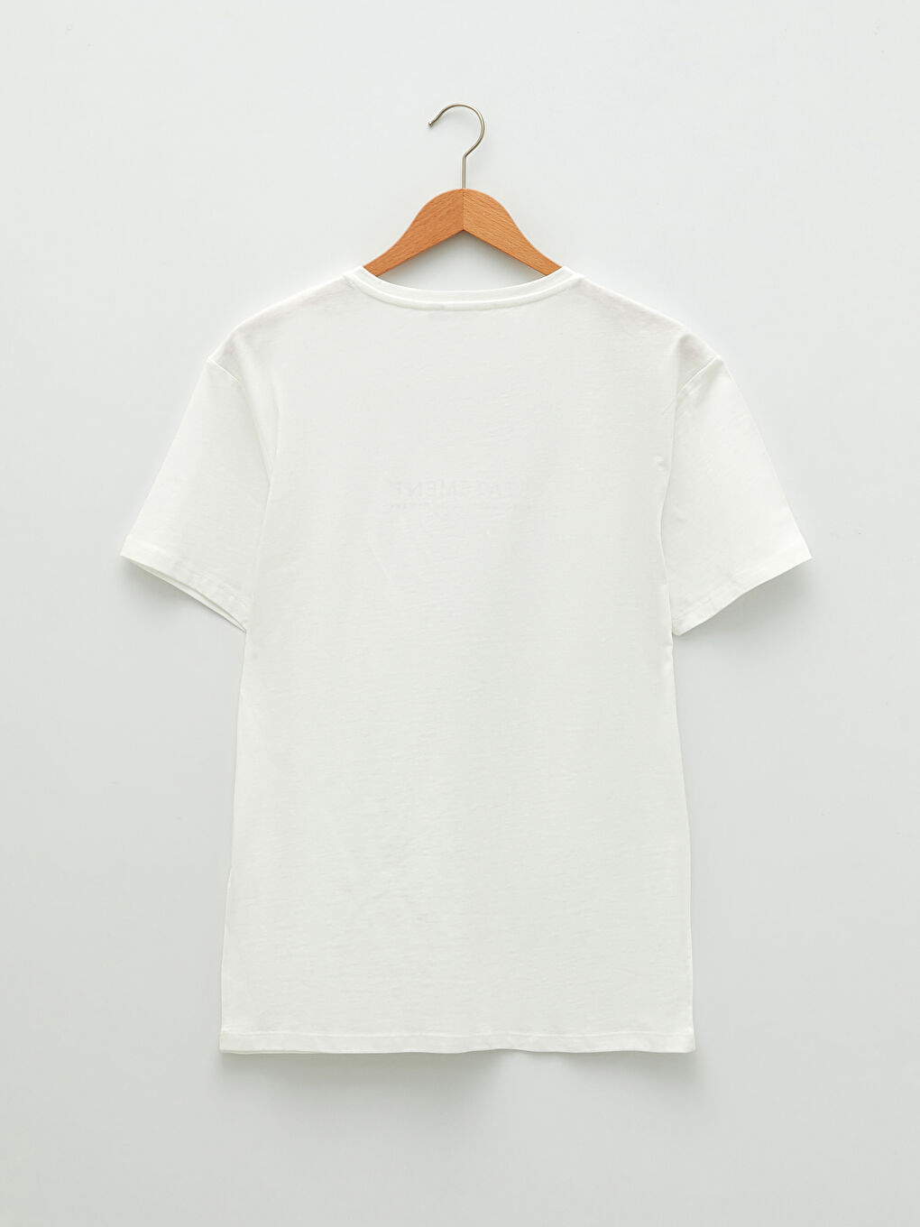 Ekru Bisiklet Yaka Kısa Kollu Baskılı Penye Erkek Tişört-6