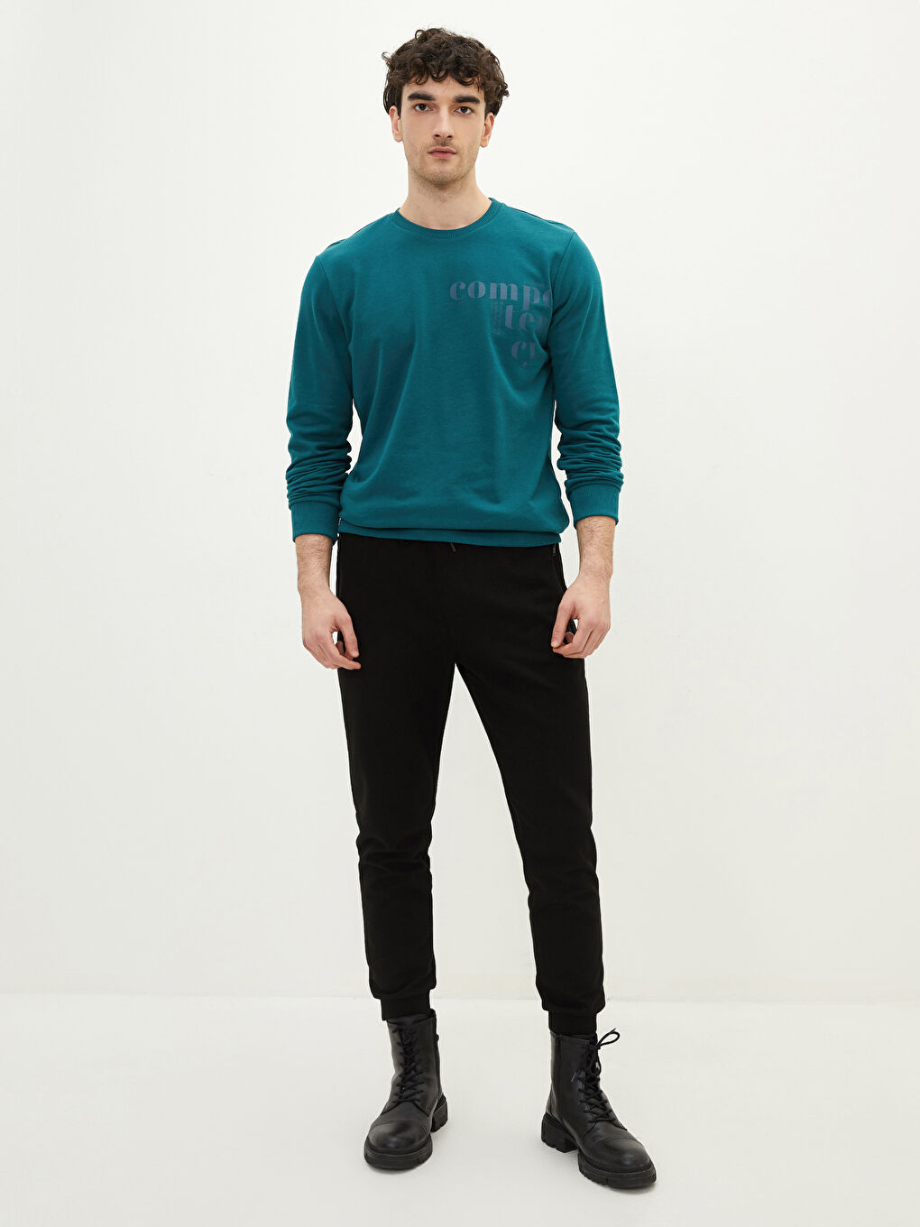 Crew Neck Long Sleeve Men's Sweatshirt-2