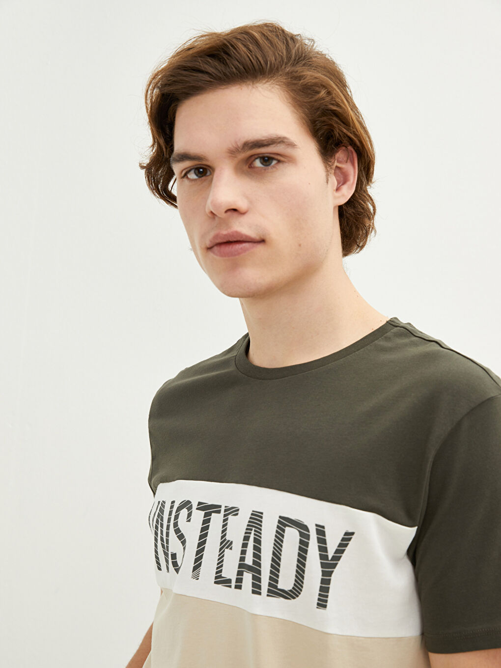 Crew Neck Short Sleeve Printed Combed Cotton Men's T-shirt