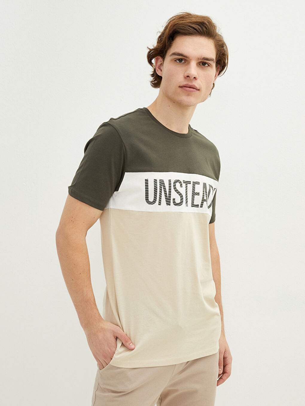 Crew Neck Short Sleeve Printed Combed Cotton Men's T-shirt-2