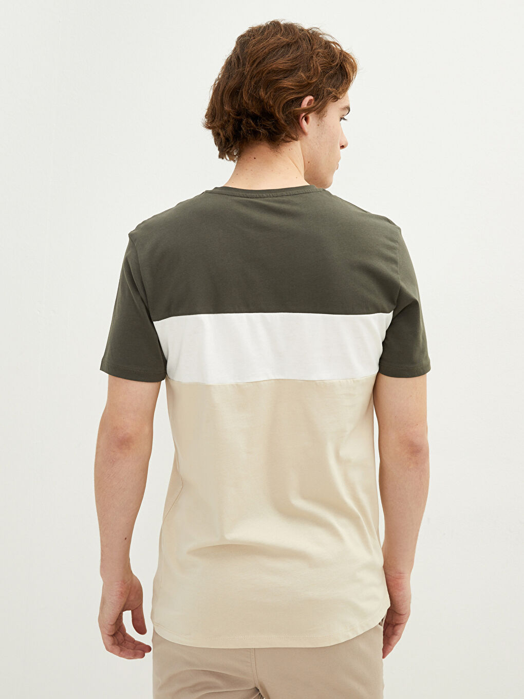 Crew Neck Short Sleeve Printed Combed Cotton Men's T-shirt-4