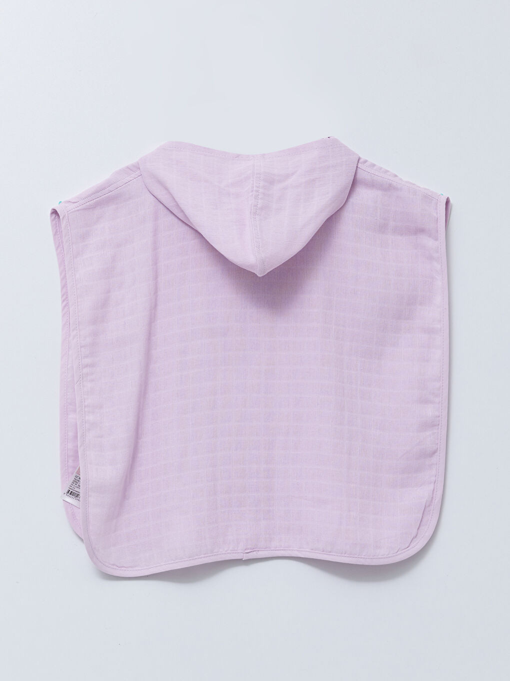 Lila Kapüşonlu Kız Bebek Müslin Panço-1