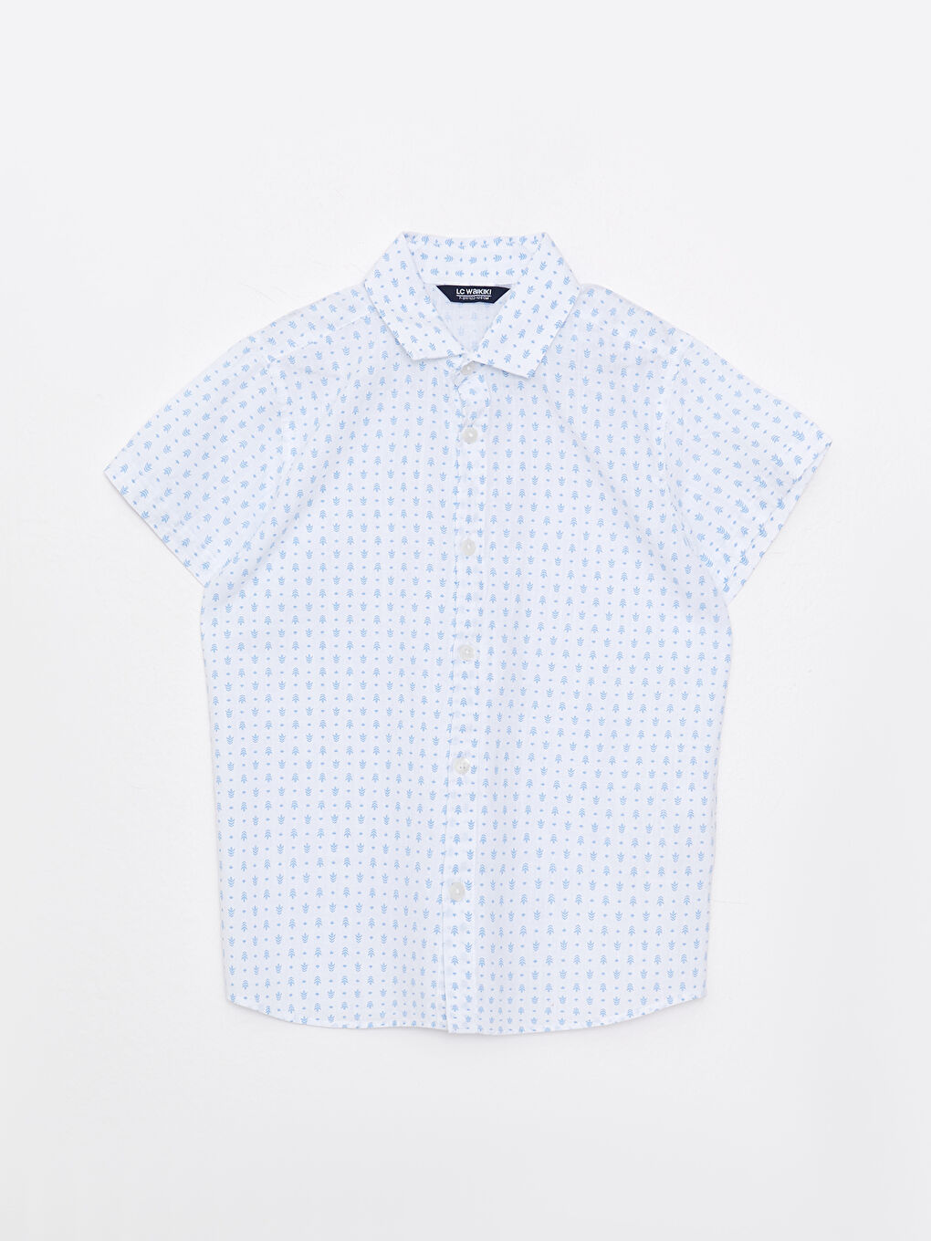 Patterned Short Sleeve Poplin Boy Shirt and Bow Tie-1
