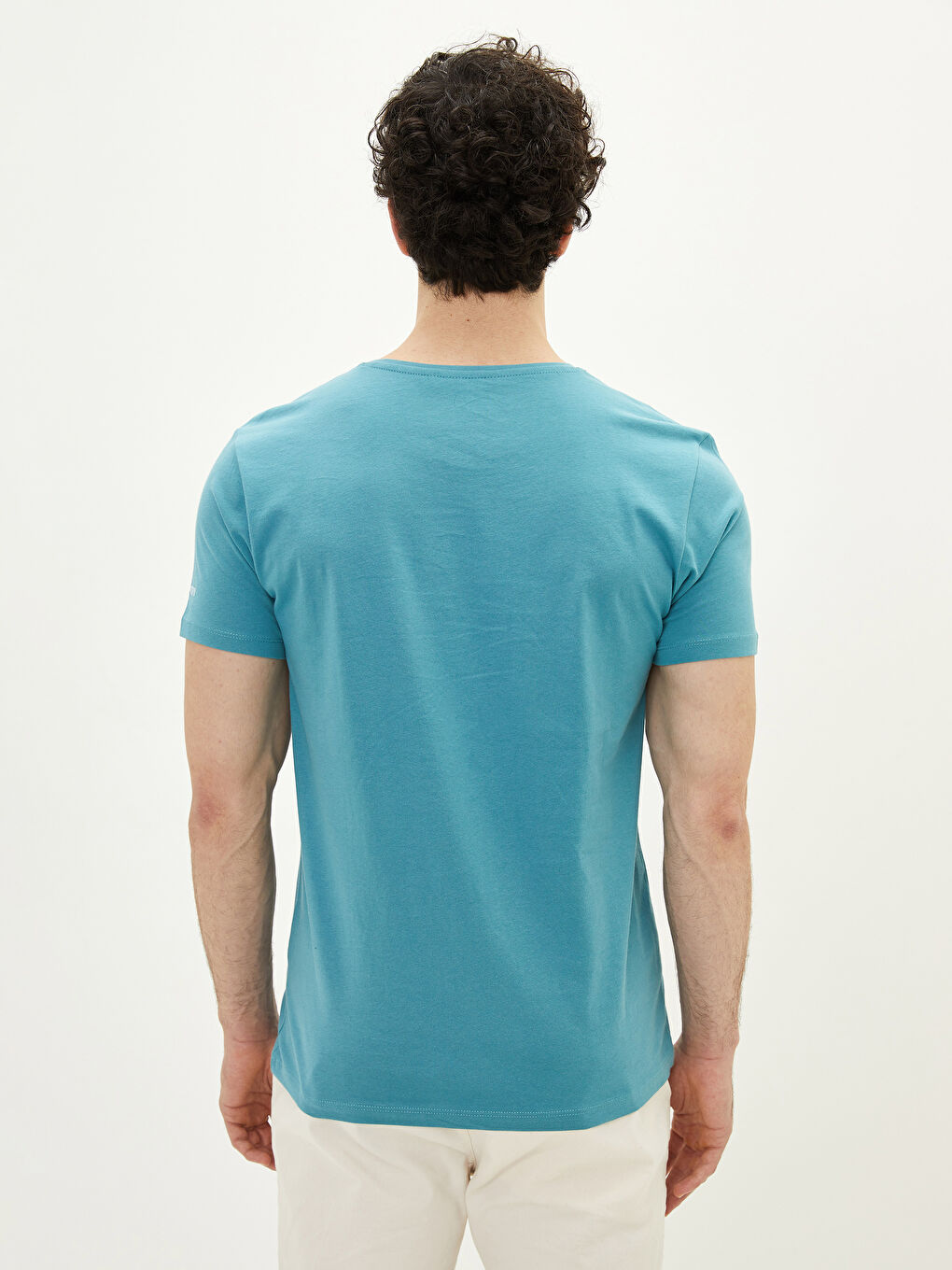 Tricou pentru Bărbați cu Guler Rotund, Mânecă Scurtă, Imprimat, din Bumbac Pieptănat-4