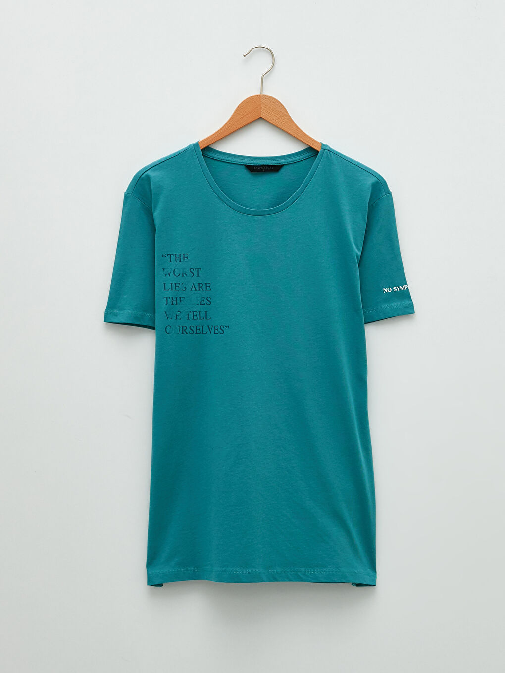 Tricou pentru Bărbați cu Guler Rotund, Mânecă Scurtă, Imprimat, din Bumbac Pieptănat-5