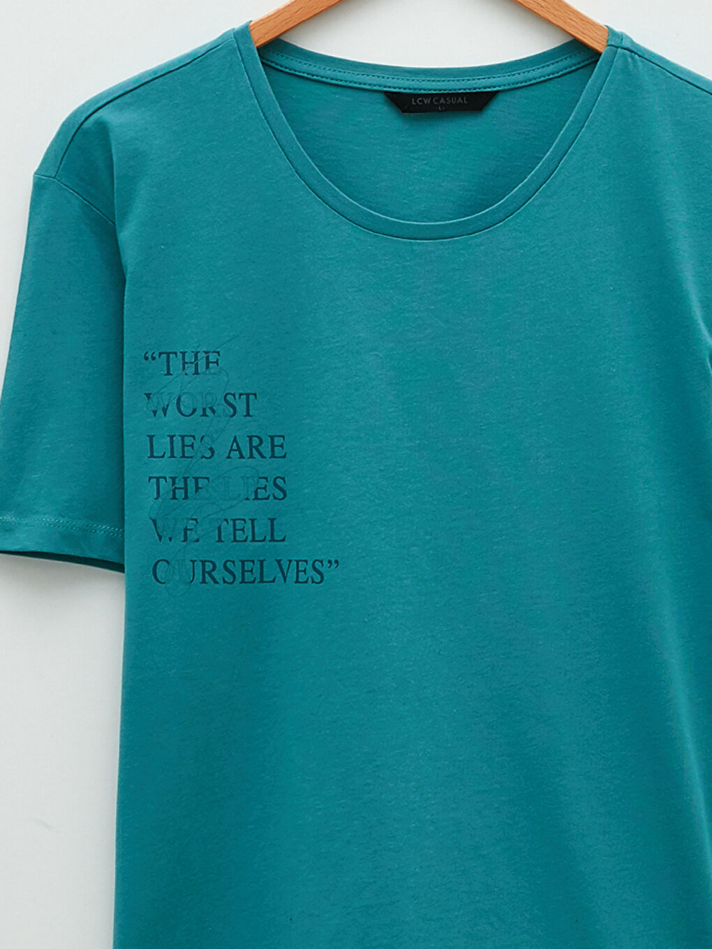 Tricou pentru Bărbați cu Guler Rotund, Mânecă Scurtă, Imprimat, din Bumbac Pieptănat-7