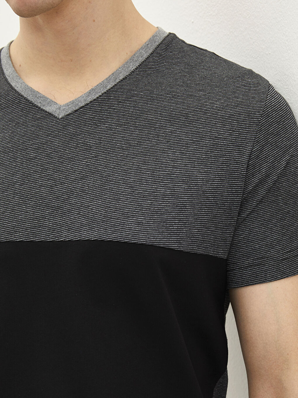 Gri Standart Kalıp Erkek Şortlu Pijama Takımı-3