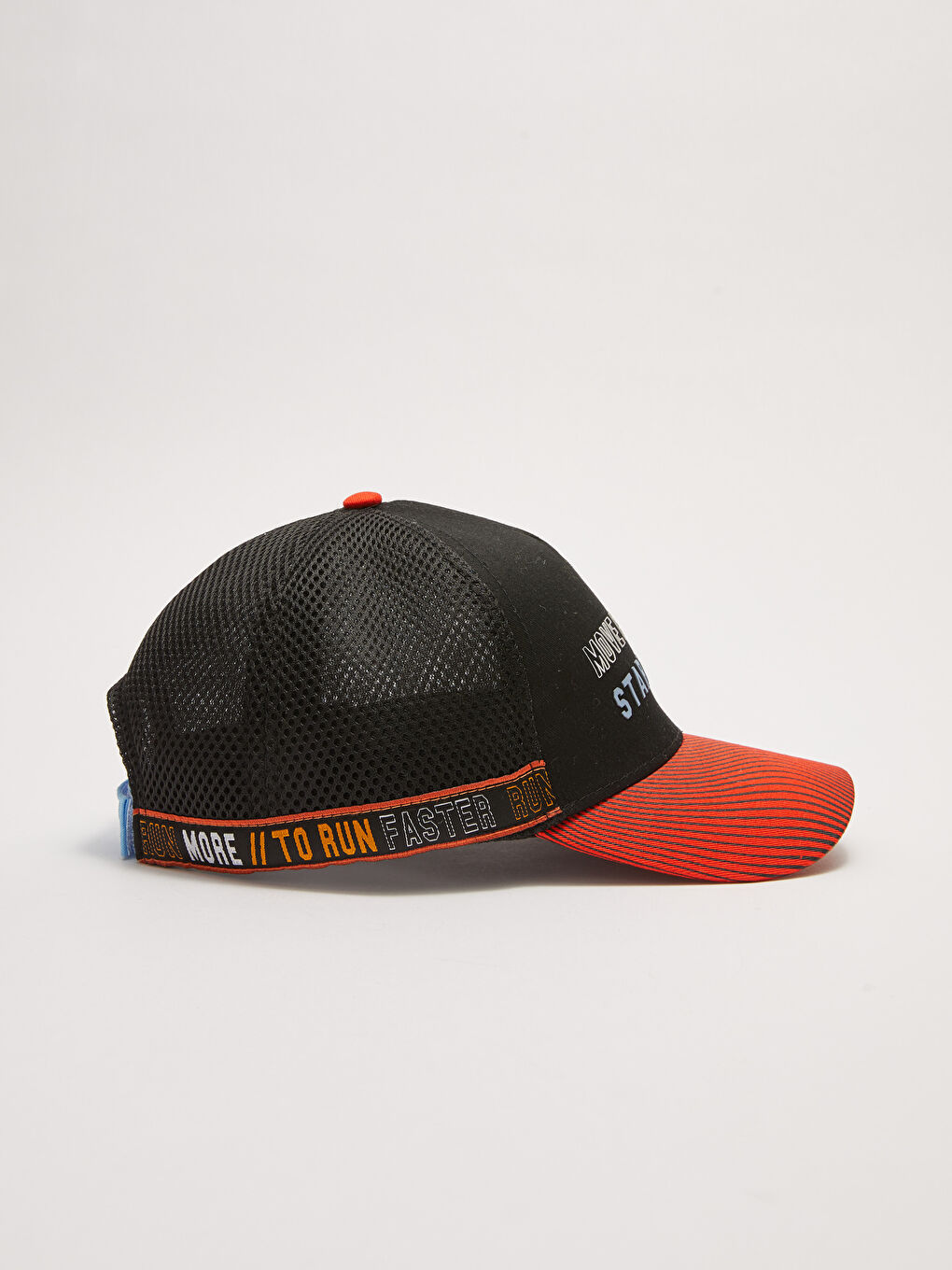 Siyah Yazı Baskılı File Detaylı Erkek Çocuk Kep Şapka-2