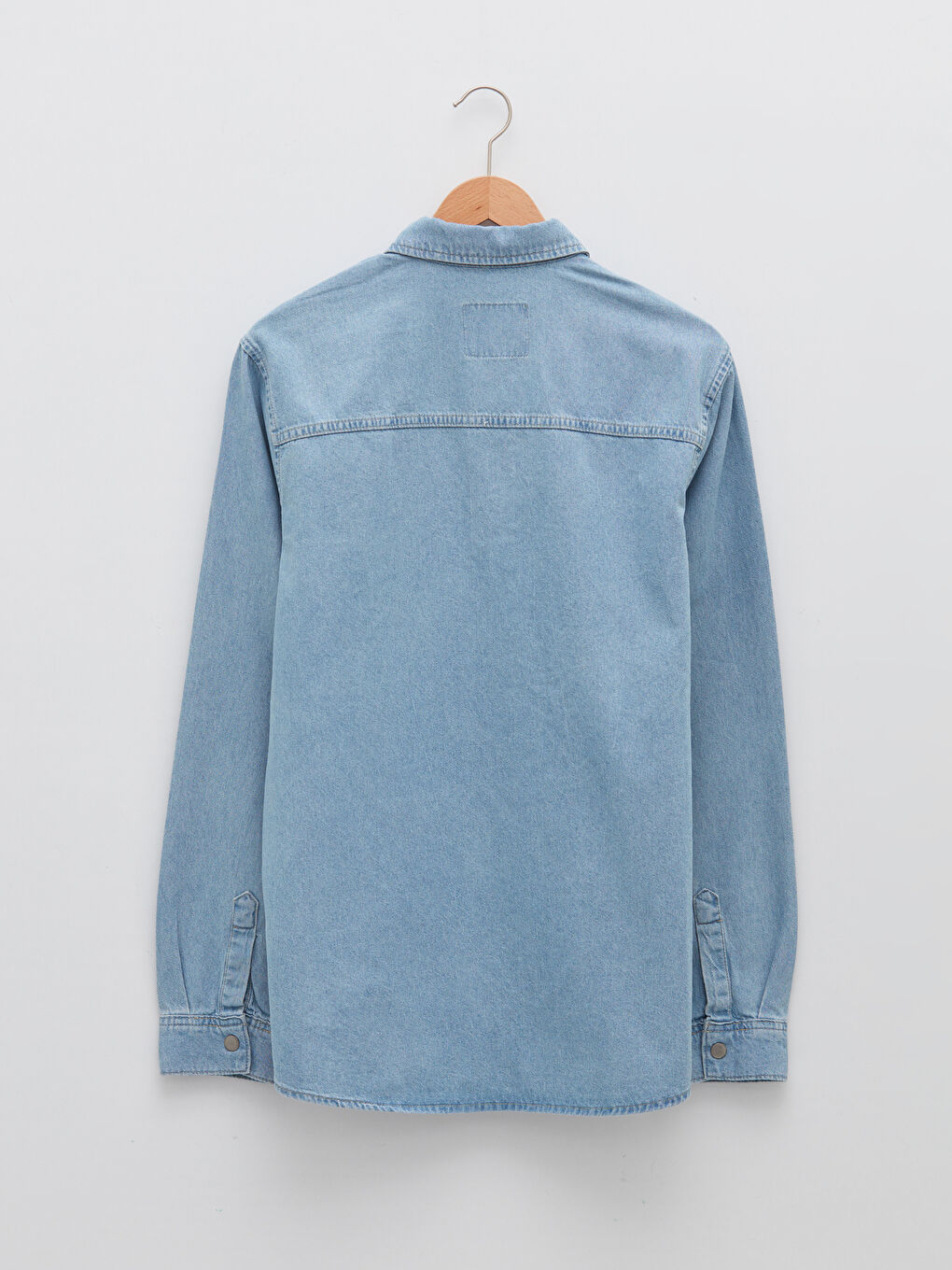 Regular Fit Long Sleeve Men's Denim Shirt-6