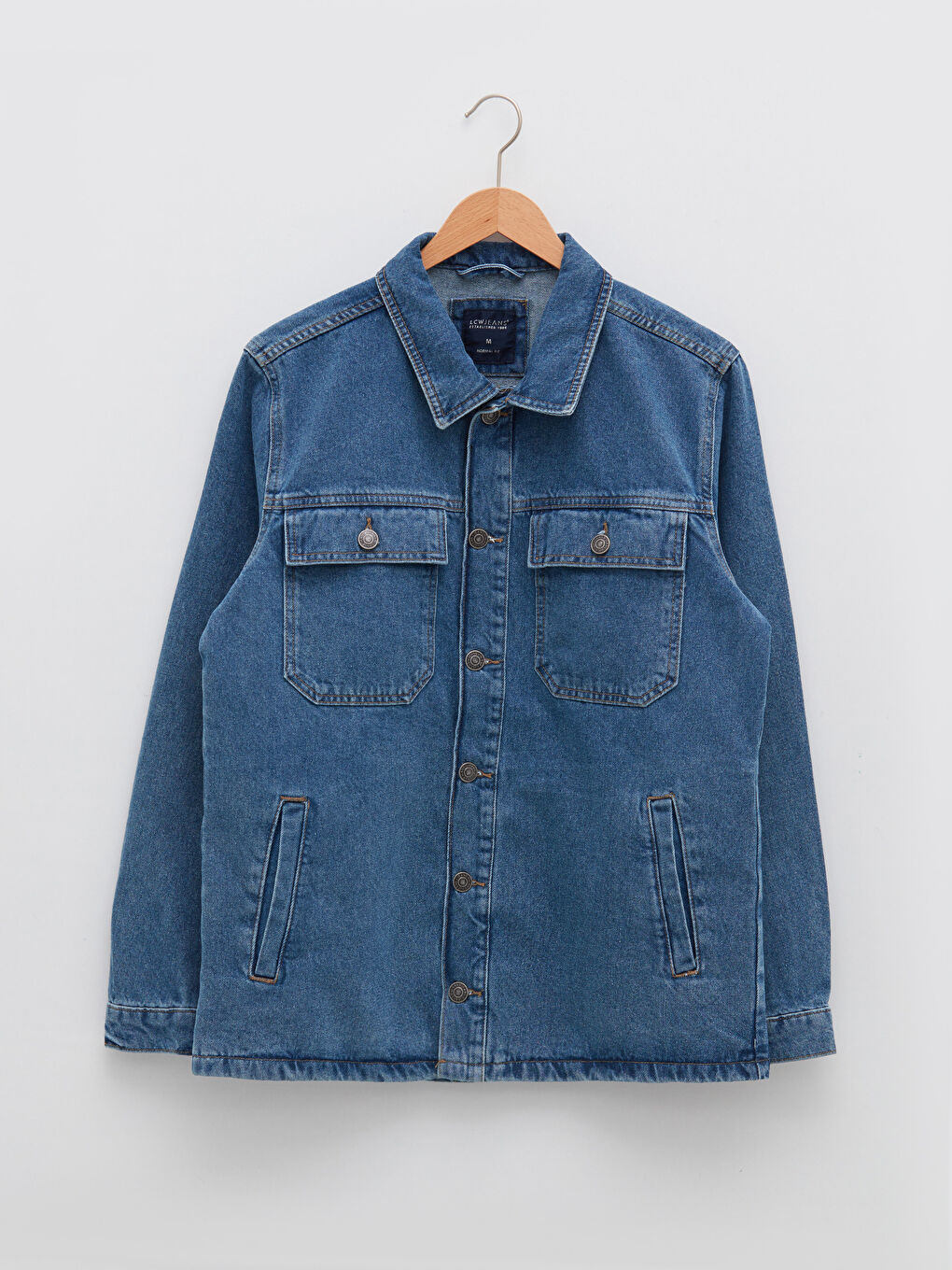 Standard Fit Long Sleeve Men's Jean Jacket-6